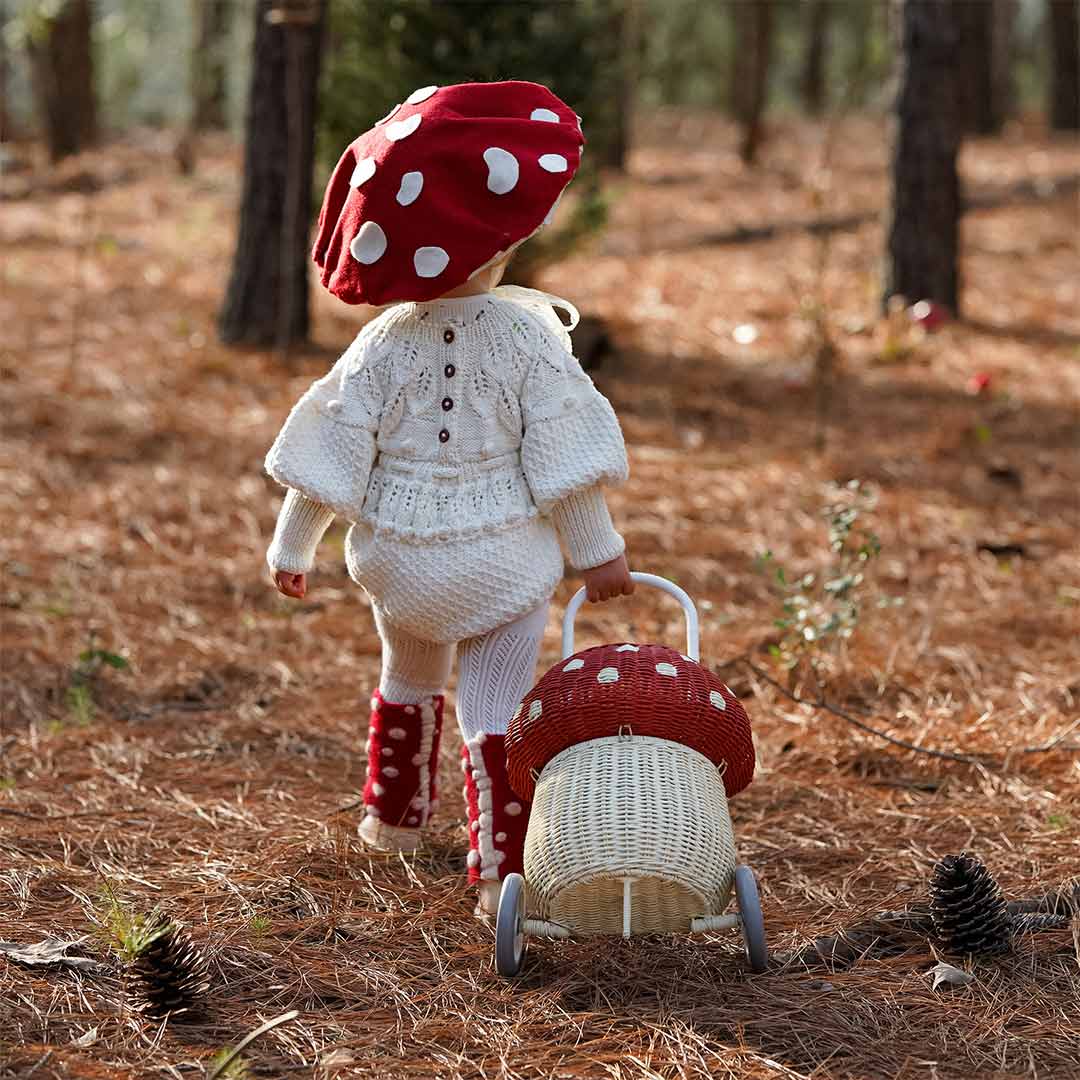  Olli Ella Rattan Mushroom Luggy - Red、mySite、merchandisen