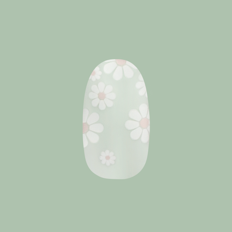 Teal Chrome Flower Shower - Press-On | Short | Round、mySite、solidvoid