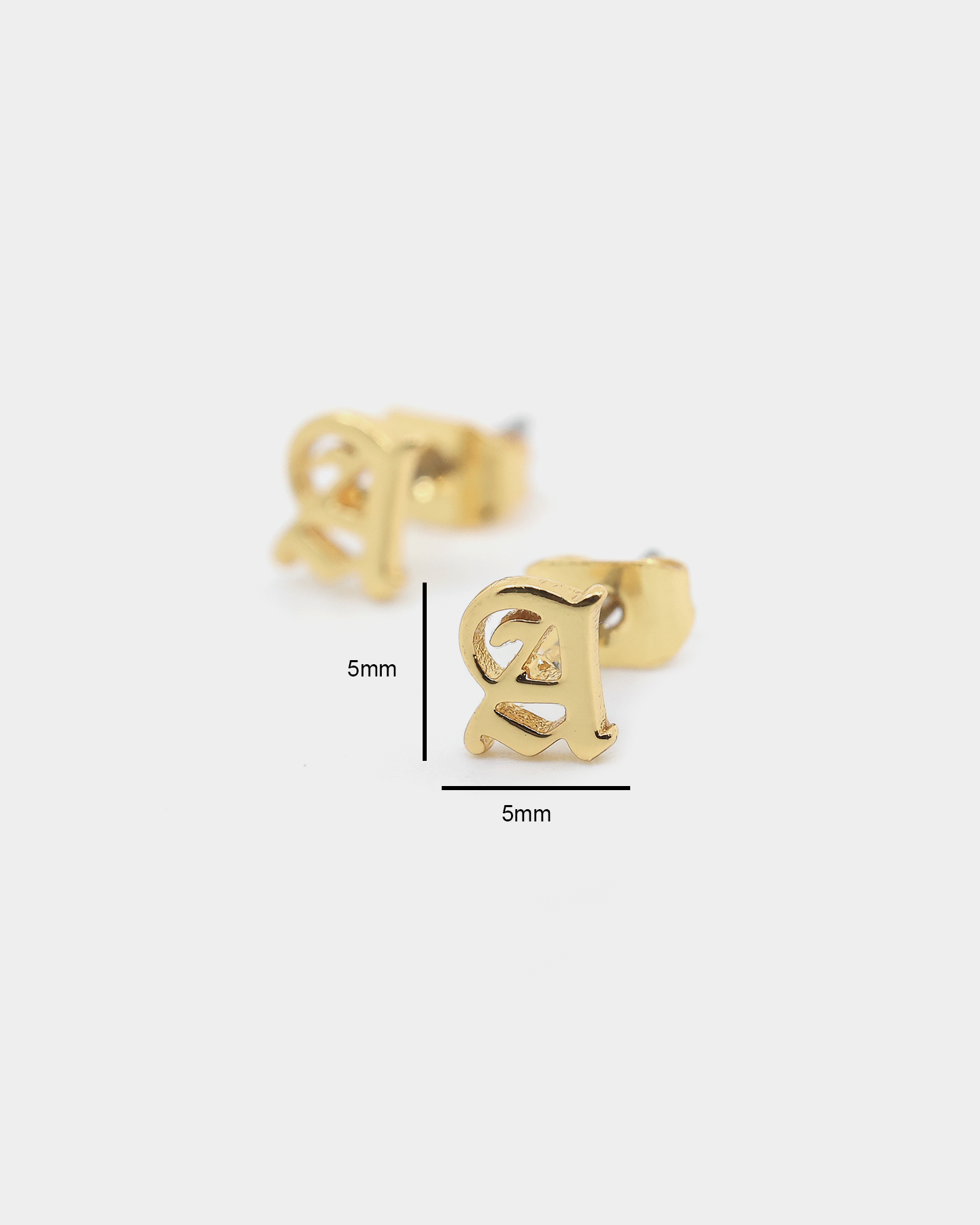 Raising Hell Women's Gothic Alphabet Stud Earrings Gold、mySite、zt4zffjzw