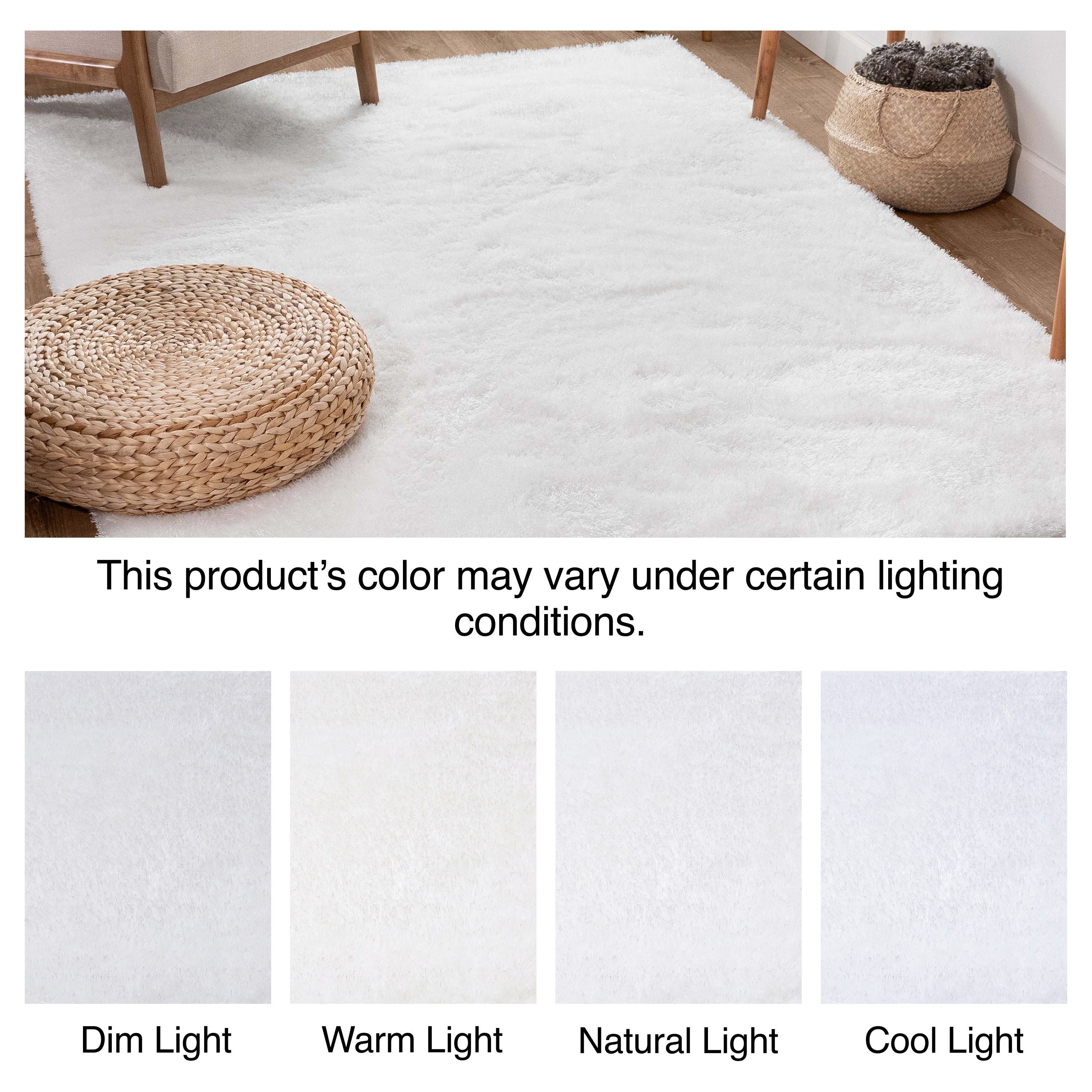 Feather Collection Liza White Shag Rug – Sparkly, Plush, Minimalist Glam、mySite、gigharbornorthrealestate