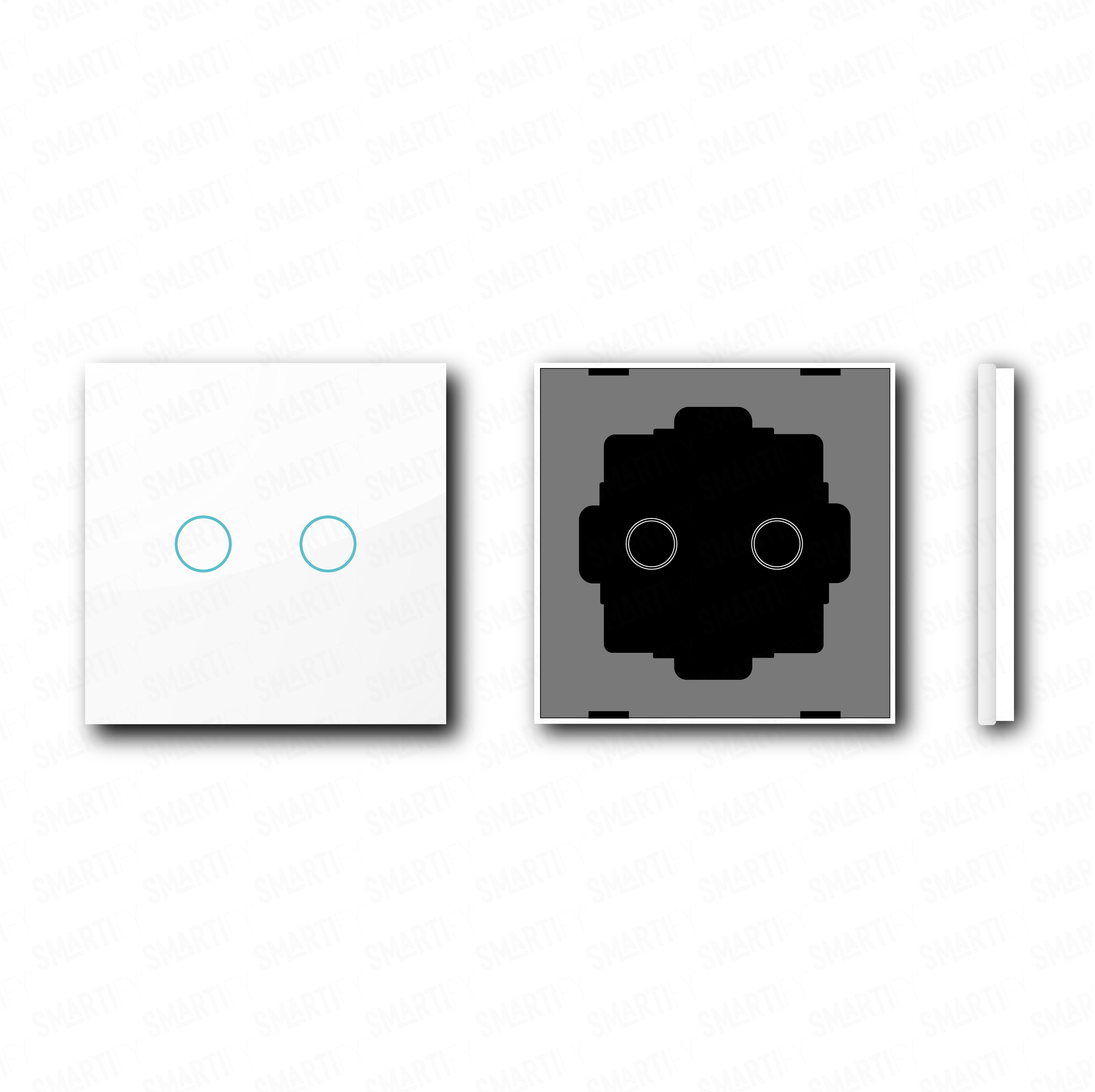 Smartify vPRO Espelho Simples de 2 botões Branco -SYPE102BR、mySite、fannypackpong