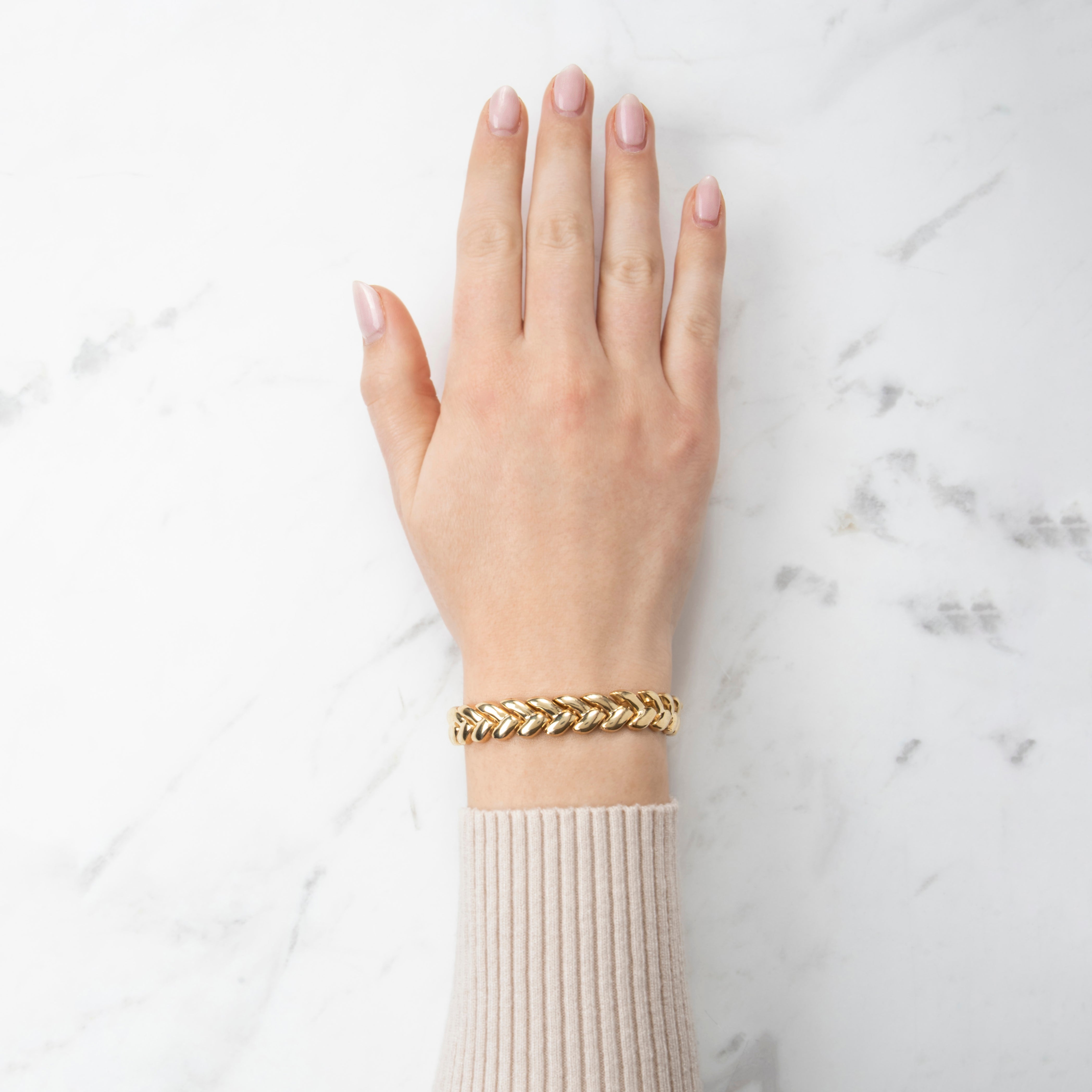 Vintage 14k Yellow Gold Chevron Link Bracelet 7、mySite、hinf8tx79