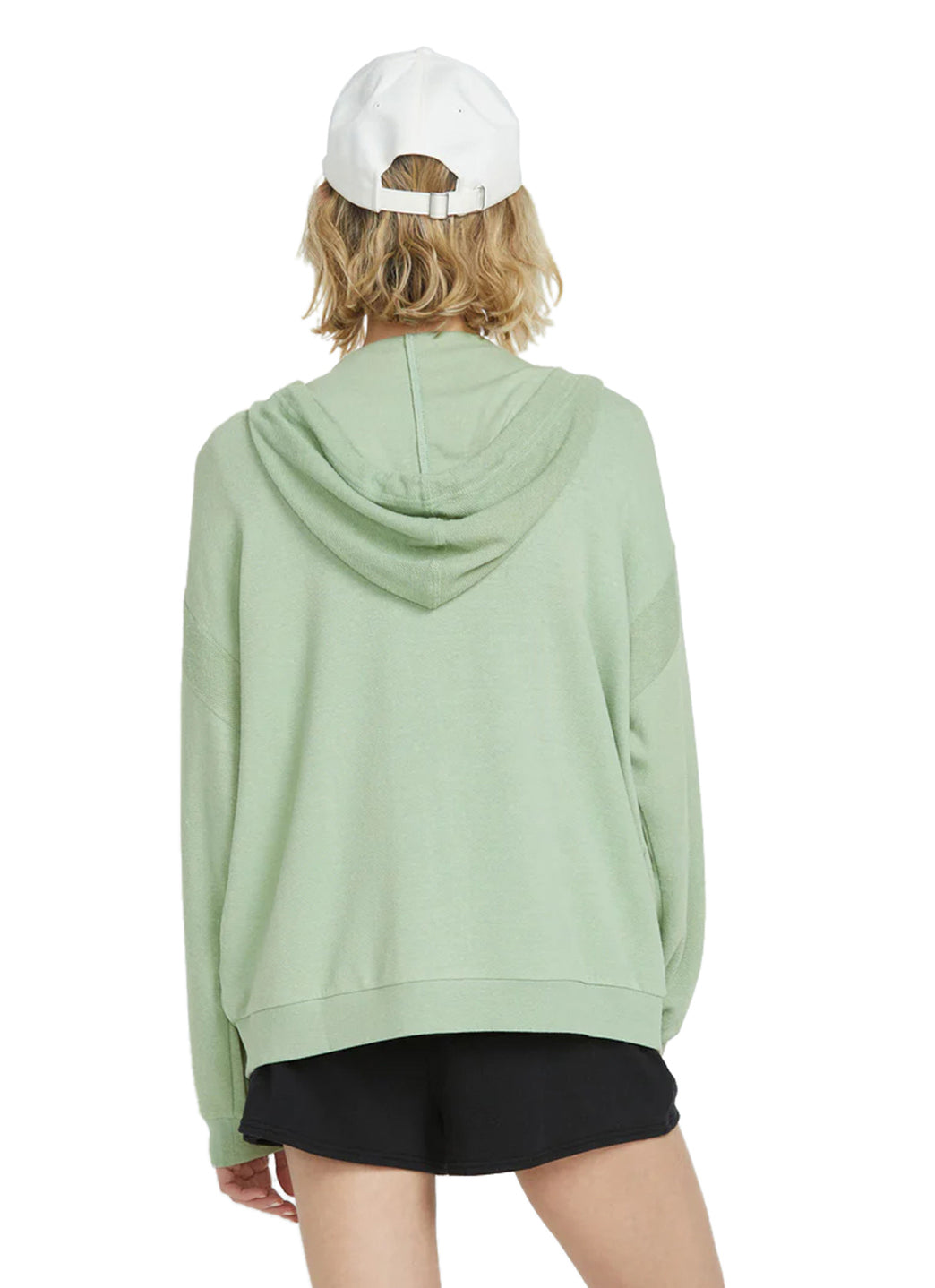 Volcom Women's Solid Lil Frenchie Zip Up Fleece Hoodie、mySite、noshort