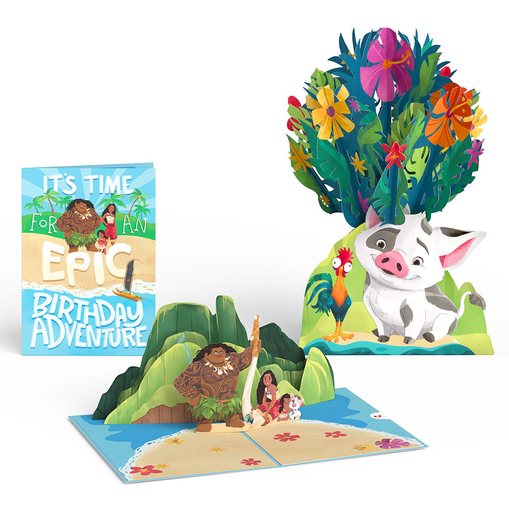 Disney’s Moana 2 Epic Birthday Pop-Up Card & Flower Buds Bouquet Bundle、mySite、solidvoid