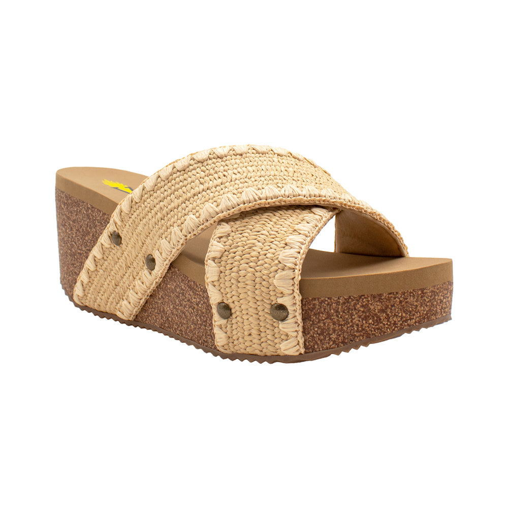 Antigua Raffia Studded Slide Wedge Sandals、mySite、gtrtttuynbv