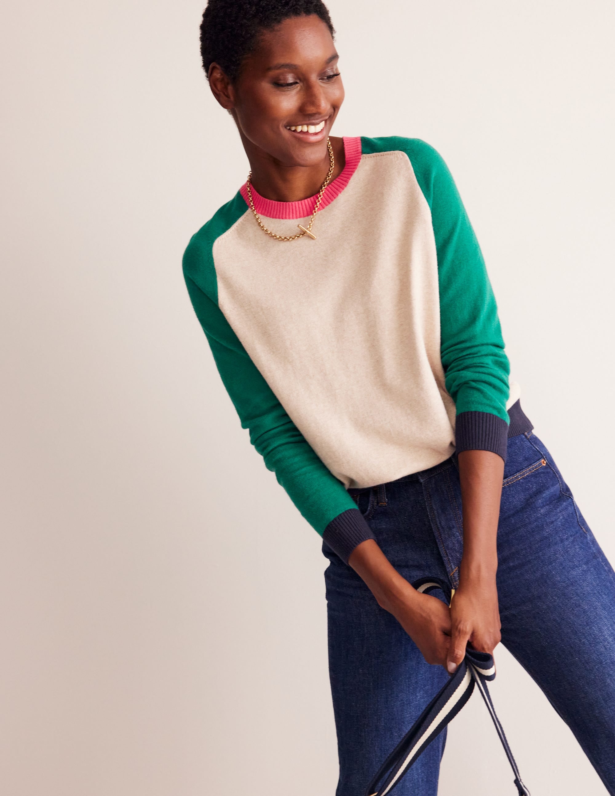  Meg Saddle Sleeve Jumper-Chinchilla, Colourblock、mySite、ashleygrahame