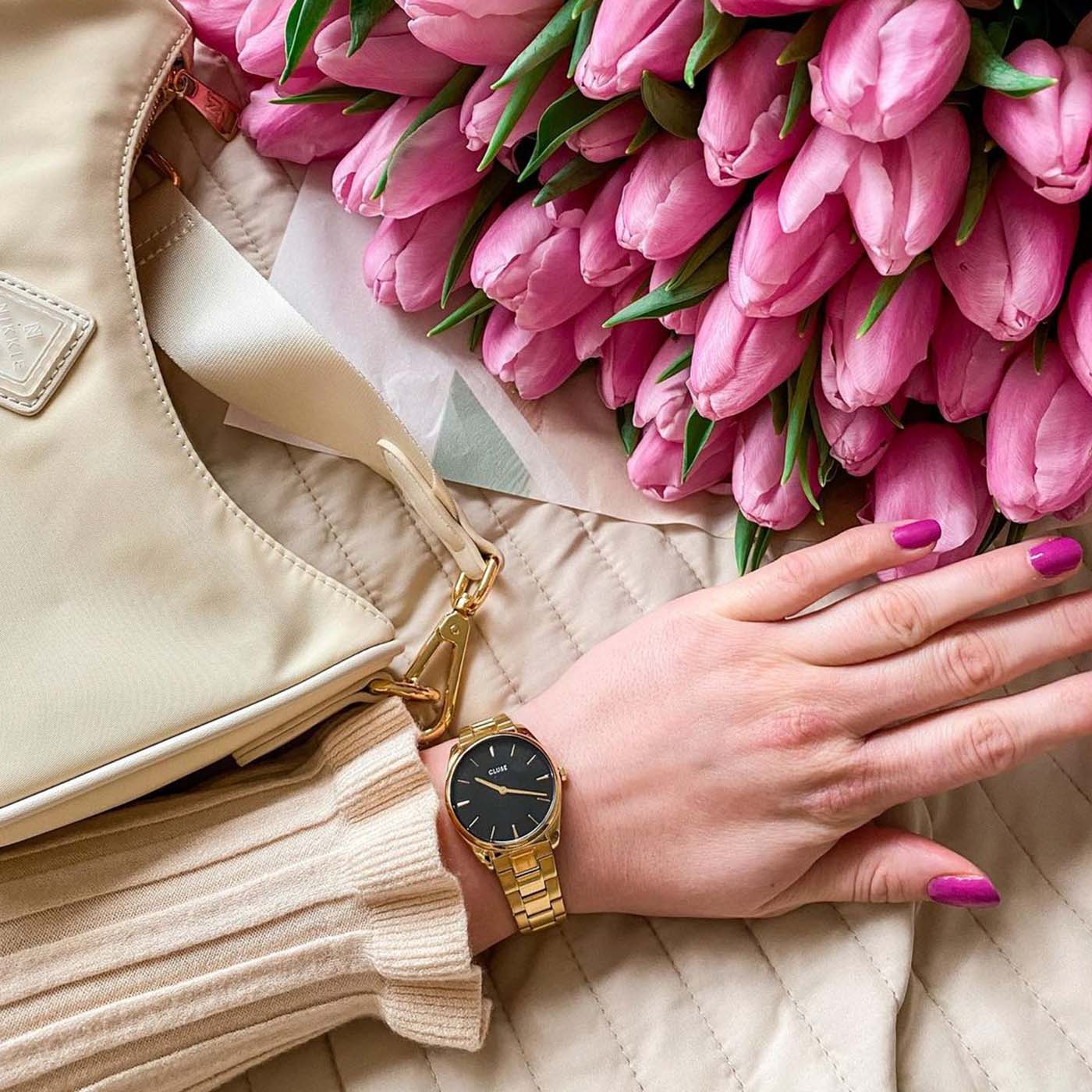  Féroce Petite Watch Steel, Black, Gold Colour