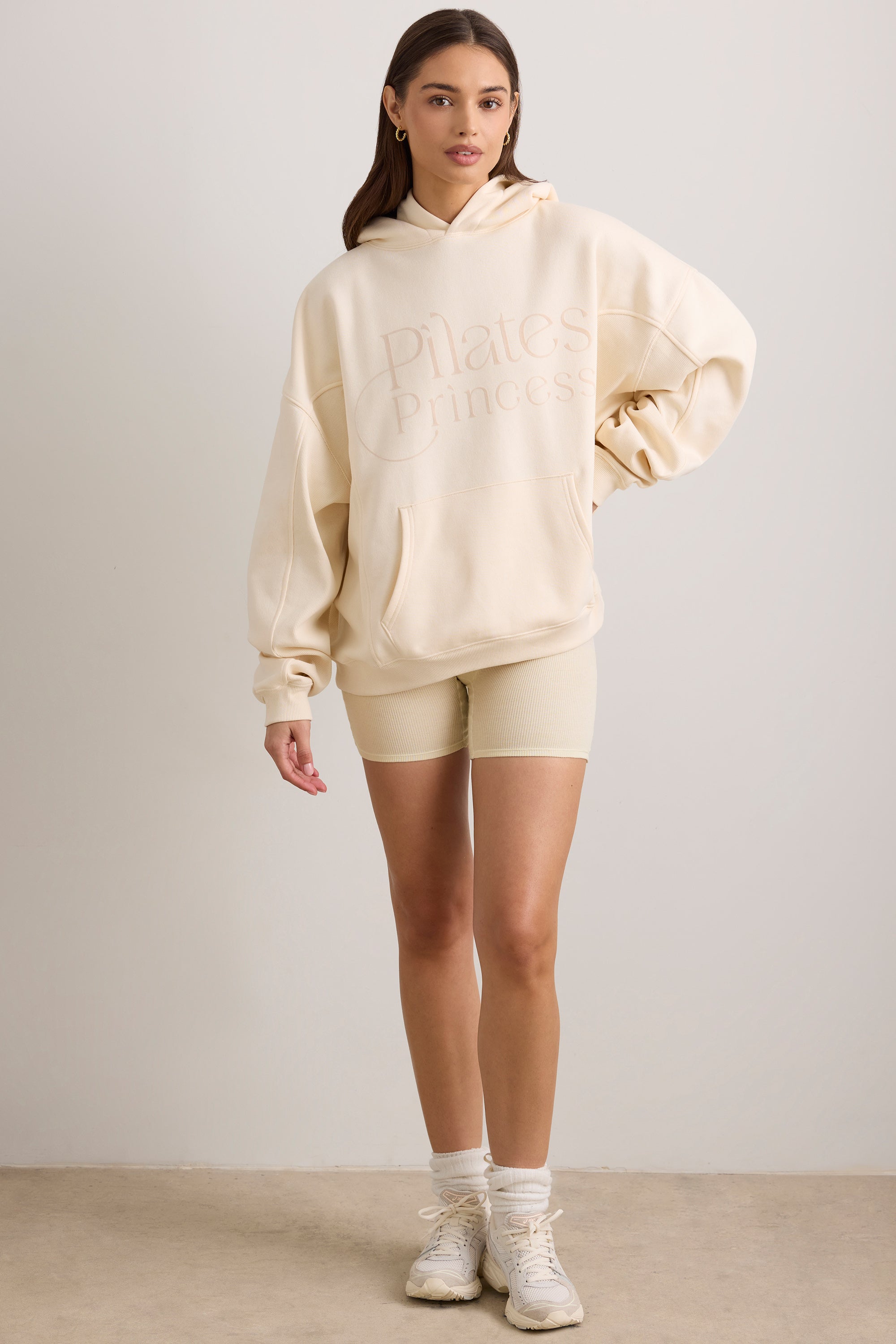 Oversized Hooded Sweatshirt in Vanilla、mySite、solidvoid