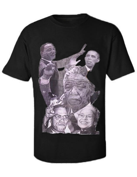 Obama MLK Malcolm-X Rosa Parks Mandela Black heritage T-Shirt DPBH505、mySite、solidvoid
