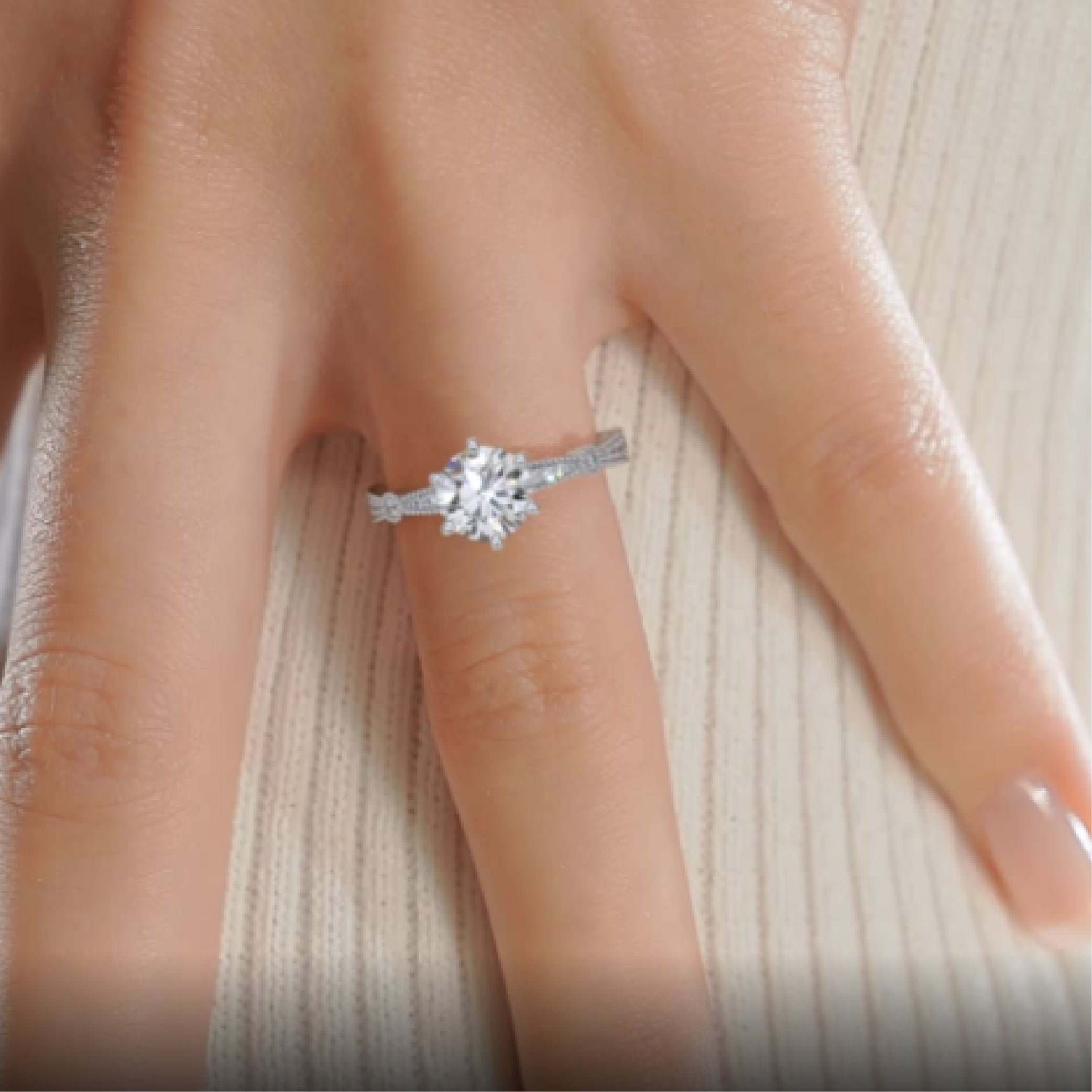 Amelia Lab Grown Diamond Ring - 14K White Gold、mySite、hinf8tx79