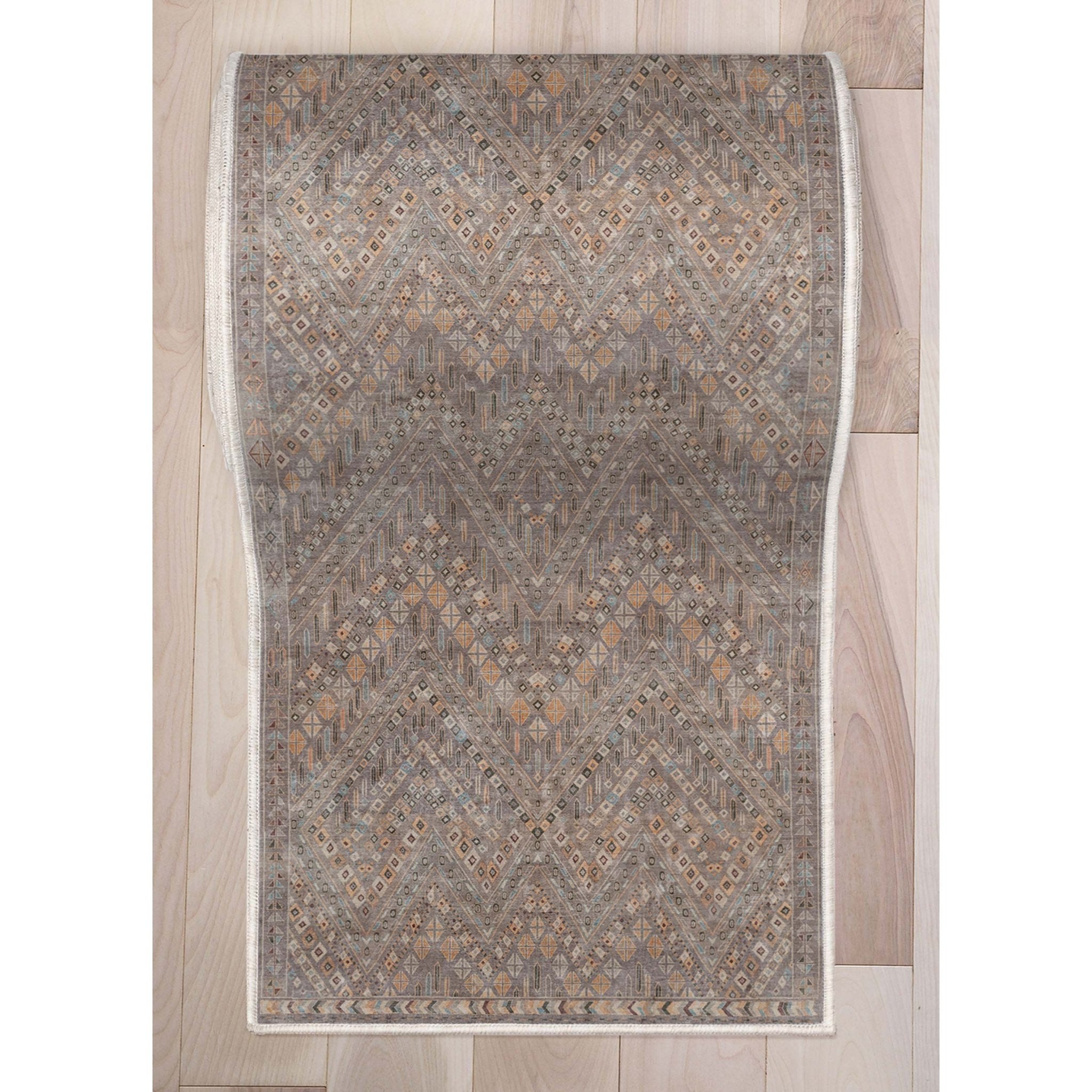 Custom Size Runner Anya Vintage Tribal Grey Choose Your Width x Choose Your Length Hallway Runner Rug、mySite、gigharbornorthrealestate