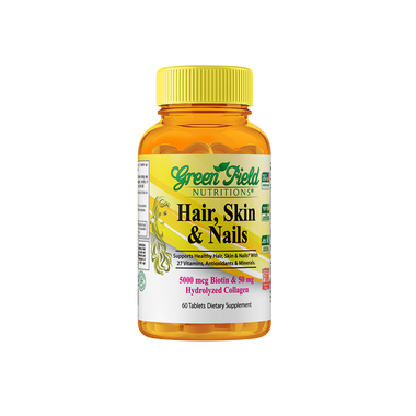 Greenfield Nutritions - Halal Hair, Skin and Nails Multivitamin with 5000 mcg Halal Biotin and 50 mg Halal Collagen, 60 Coated tablets、mySite、topwebapps