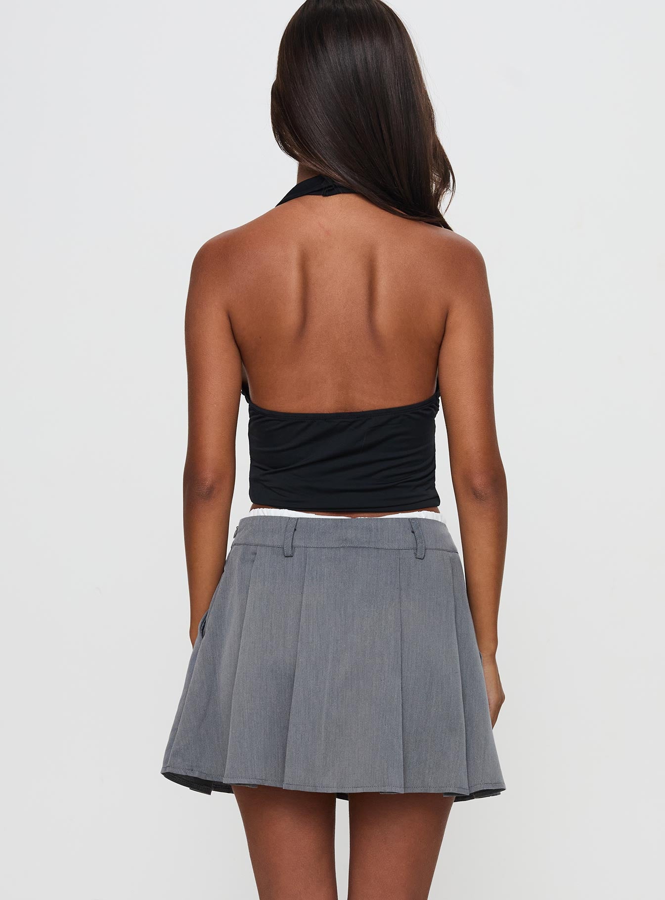 Simulations Pleated Mini Skirt Grey、mySite、solidvoid