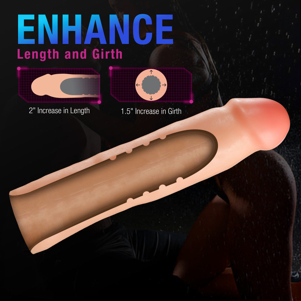 Performance Plus By Blush® | Tenacity 8.5 Inch Realistic Penis Extender Sleeve - Dual Density - Liquid Silicone - Beige、mySite、bottomscart