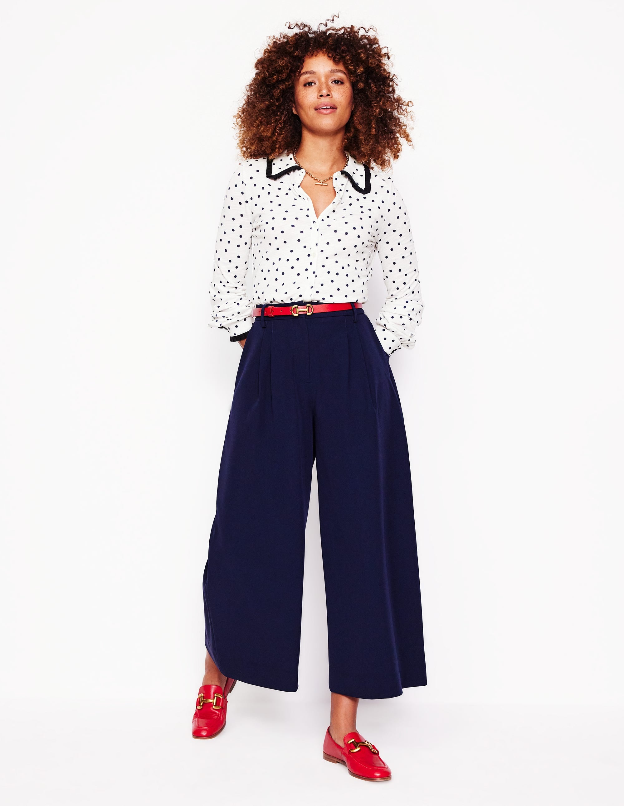  Ruffle Collar Shirt-Ivory, Sparse Spot、mySite、ashleygrahame