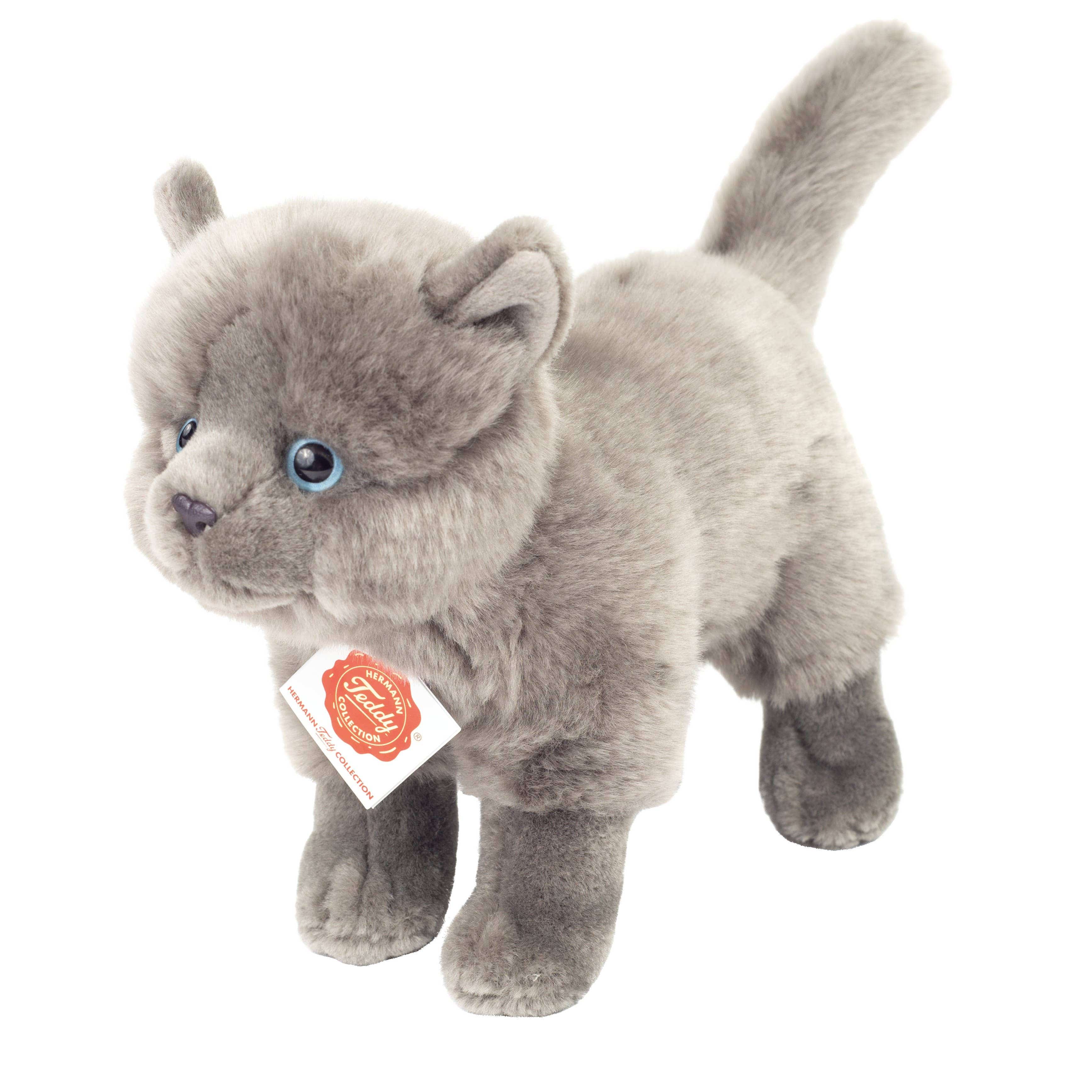 British Shorthair Gray Cat Standing 20 cm - plush soft toy by Teddy Hermann、mySite、g9winljtr