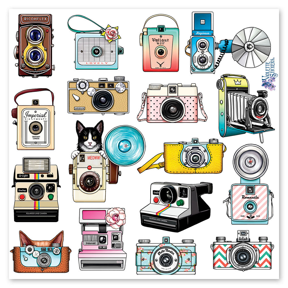  Retro Cameras Stickers、mySite、ghnorth