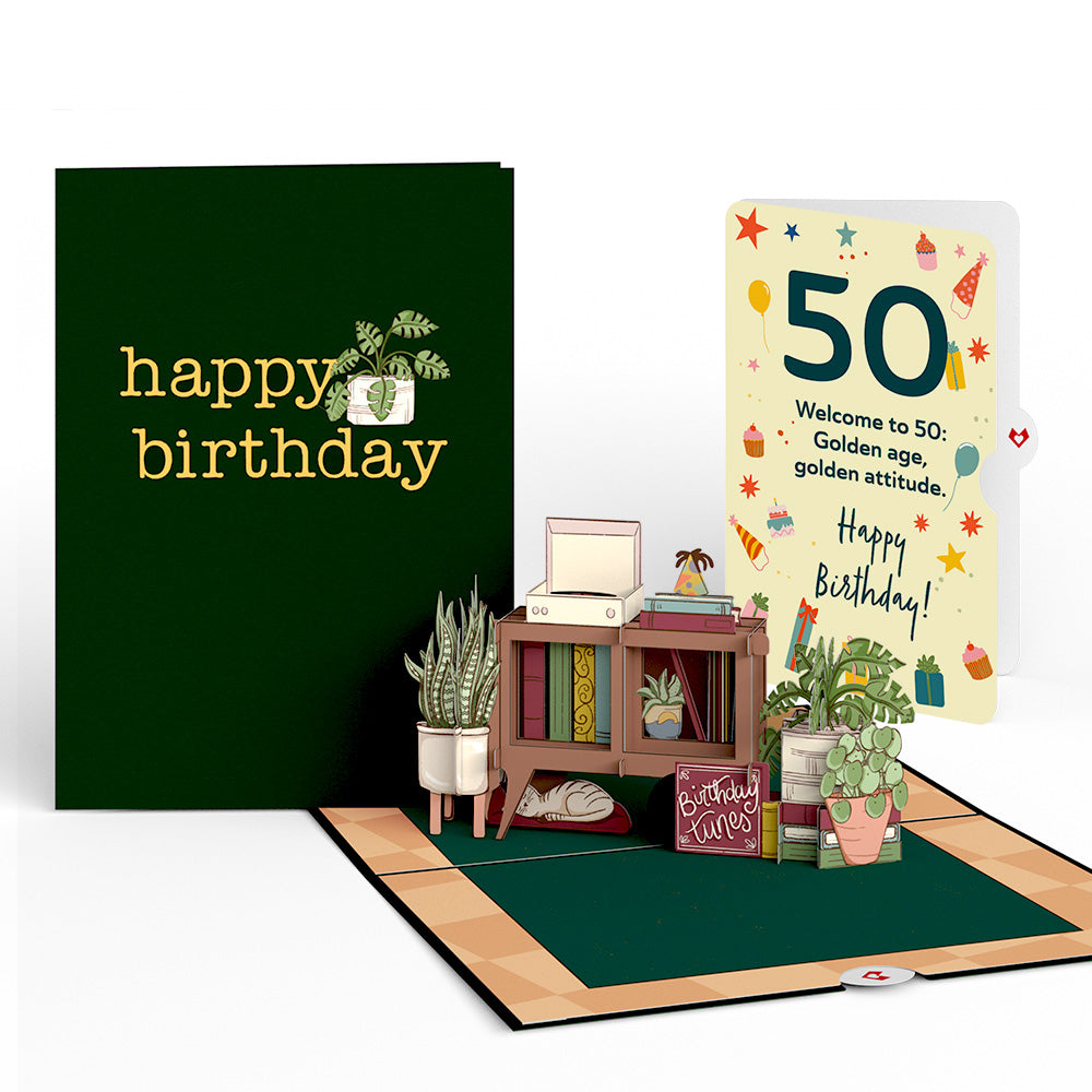 50th Birthday Houseplants Pop-Up Card and Sentiment Set、mySite、solidvoid