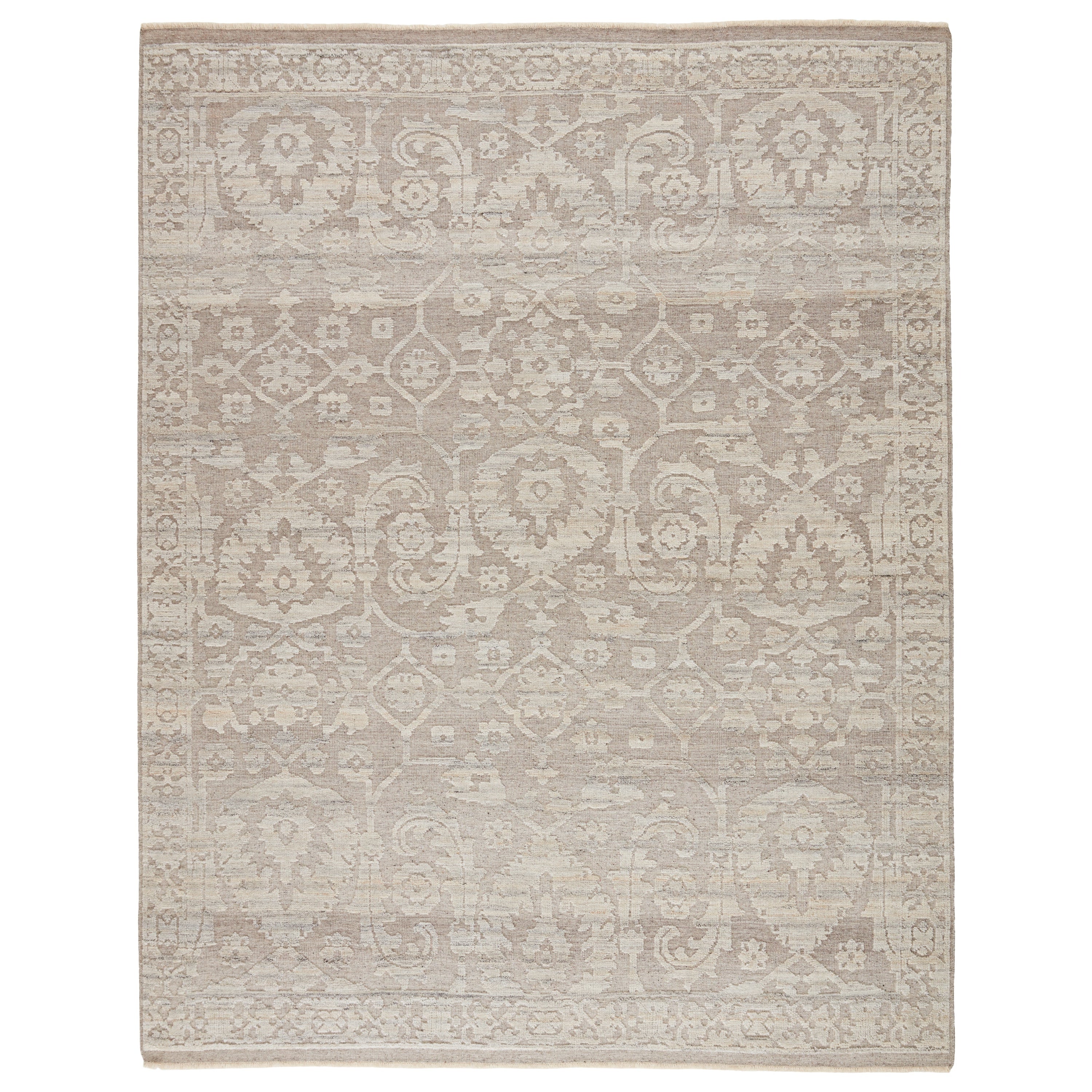 Ayres Hand-Knotted Floral Taupe Gray Area Rug、mySite、gigharbornorthrealestate