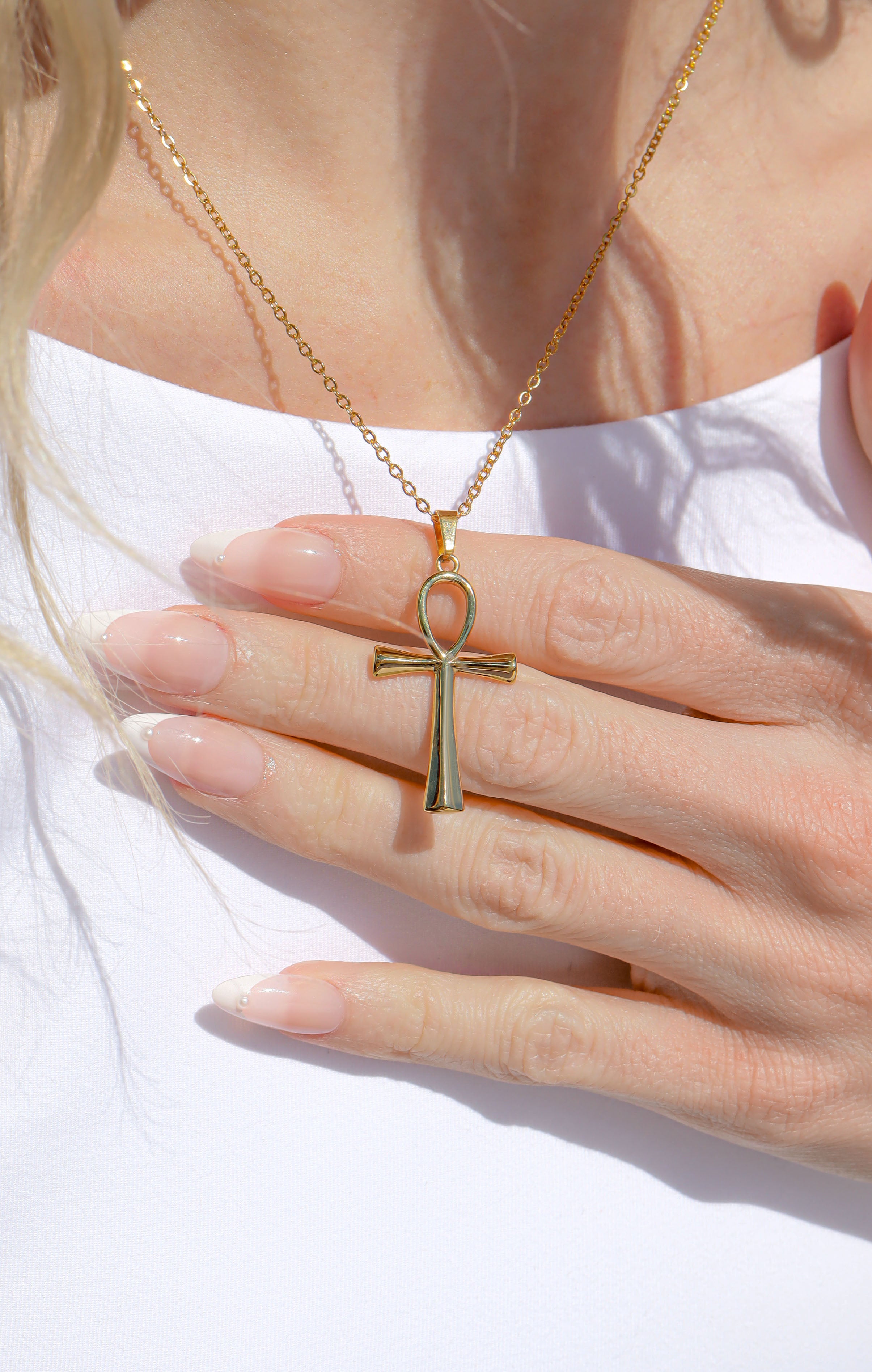 18K Gold PVD Stainless Steel Small Ankh Charm / PDL0257、mySite、dreamappss