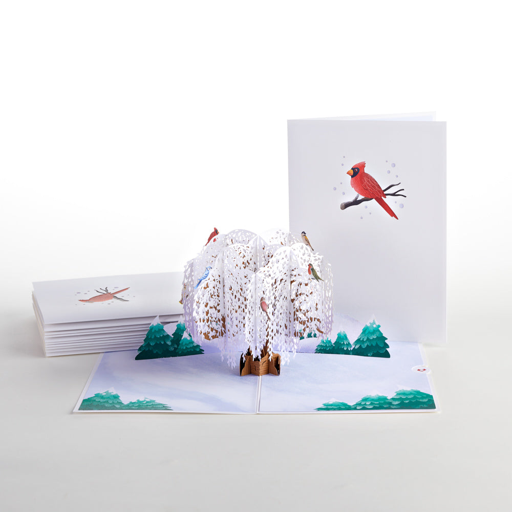 Winter Willow Tree Birds 12-Pack、mySite、solidvoid