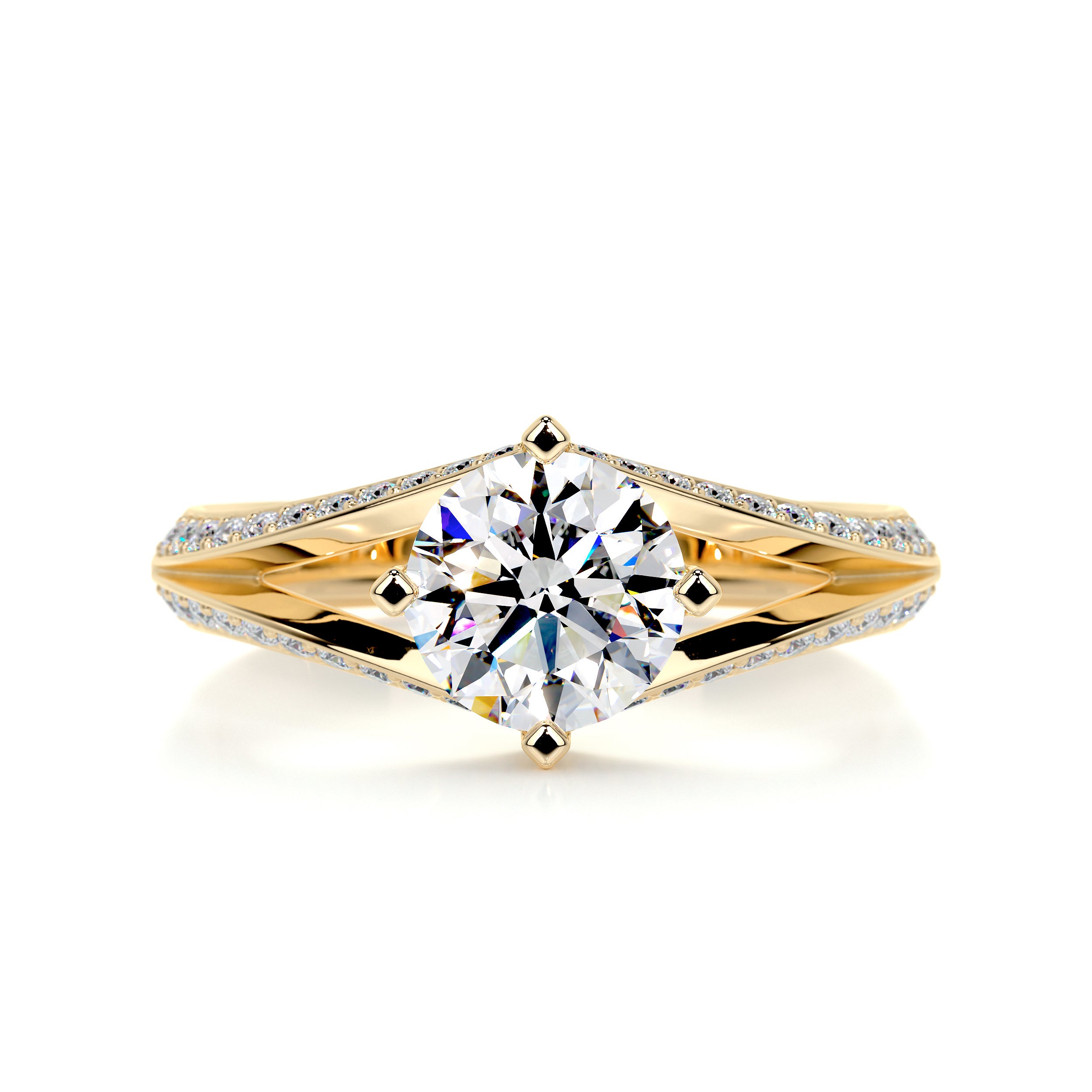 Harlow Moissanite & Diamond Ring -18K Yellow Gold、mySite、hinf8tx79