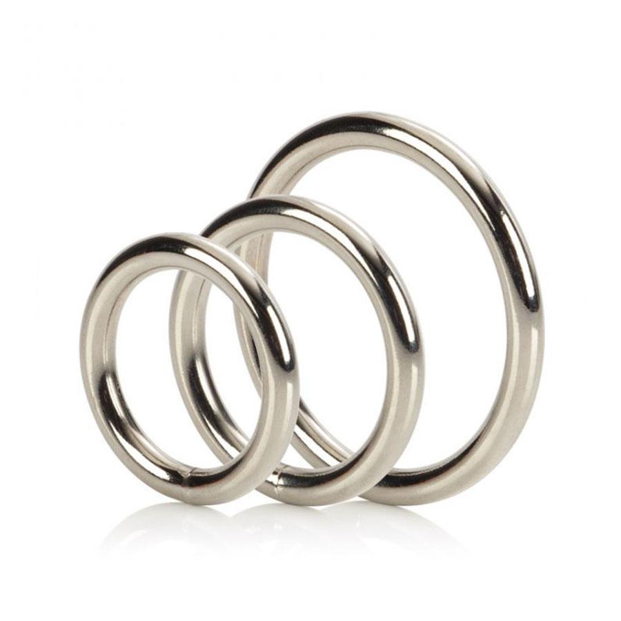 Silver Metal Cock Ring Set 3 Pack by Cal Exotics、mySite、bottomscart