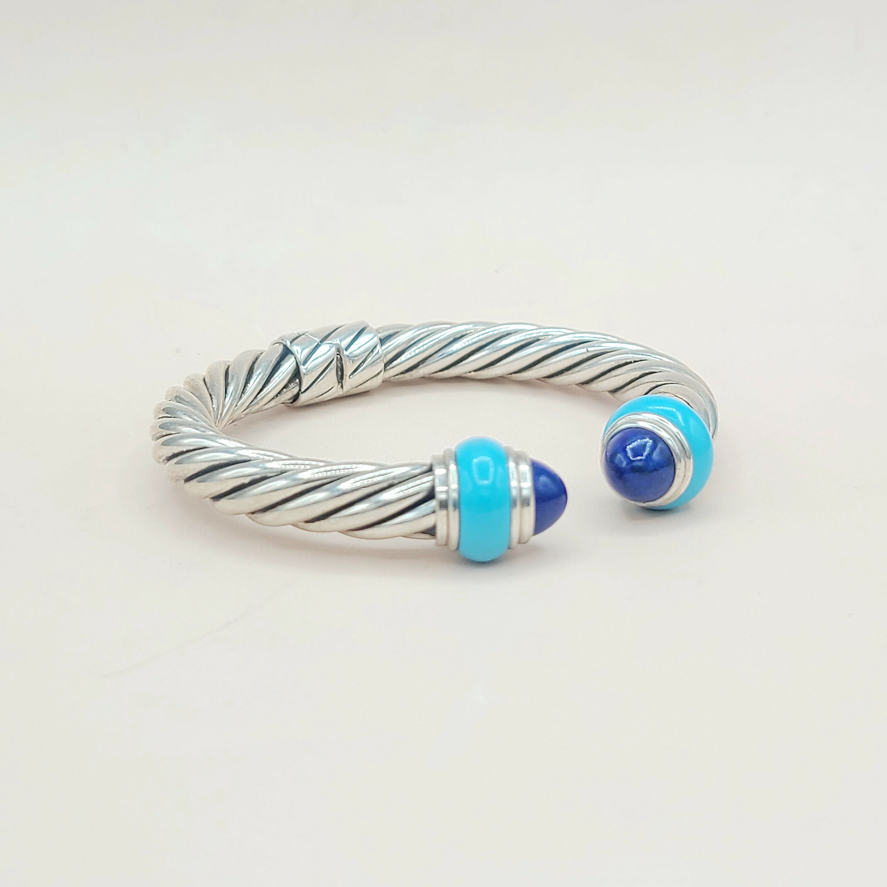 David Yurman Rondelle Cable Bracelet Lapis & Turquoise、mySite、hinf8tx79