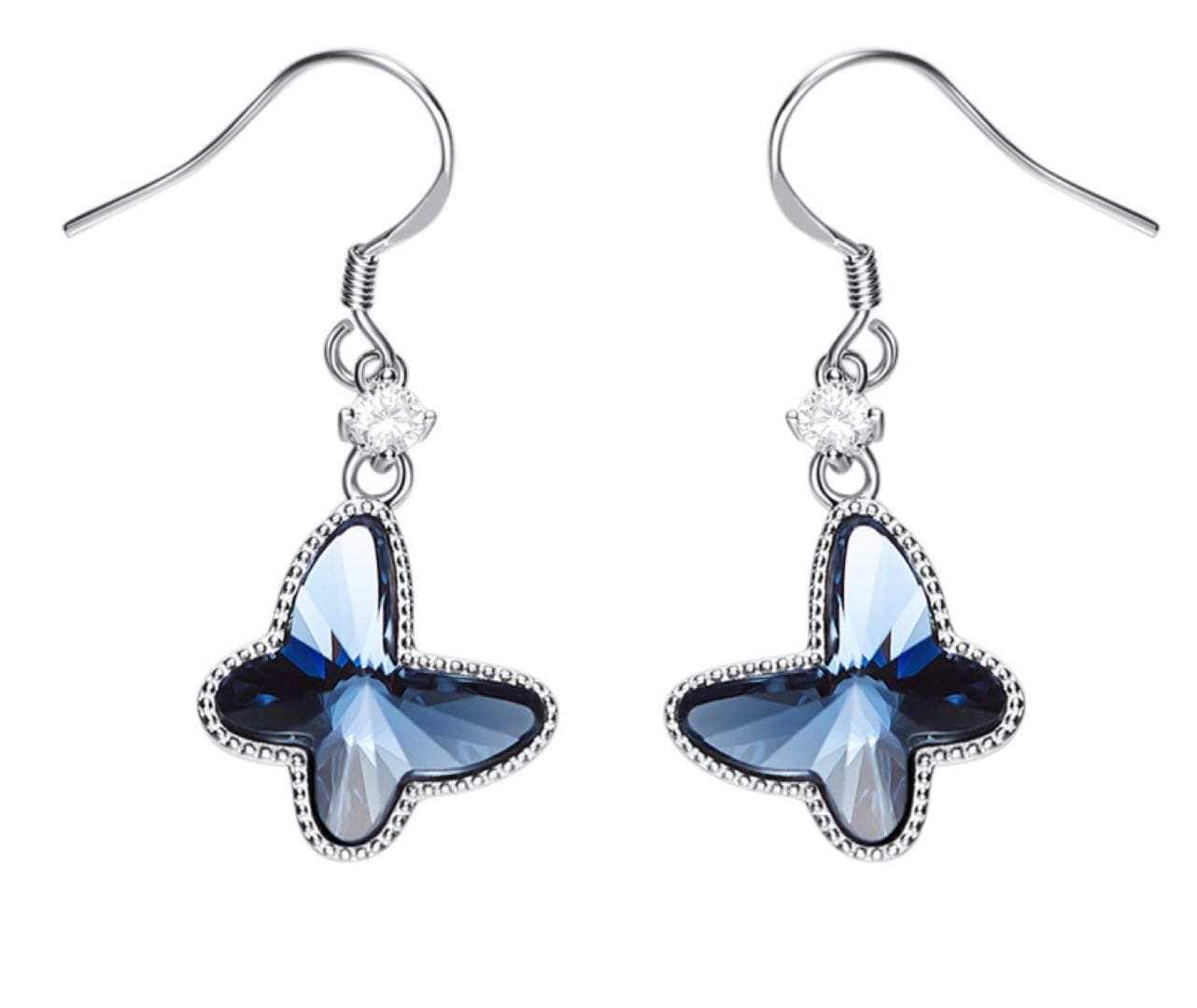 Butterfly Necklace and Earrings in Sterling Silver with Swarovski Crystal & CZ, Gorgeous!、mySite、g9winljtr