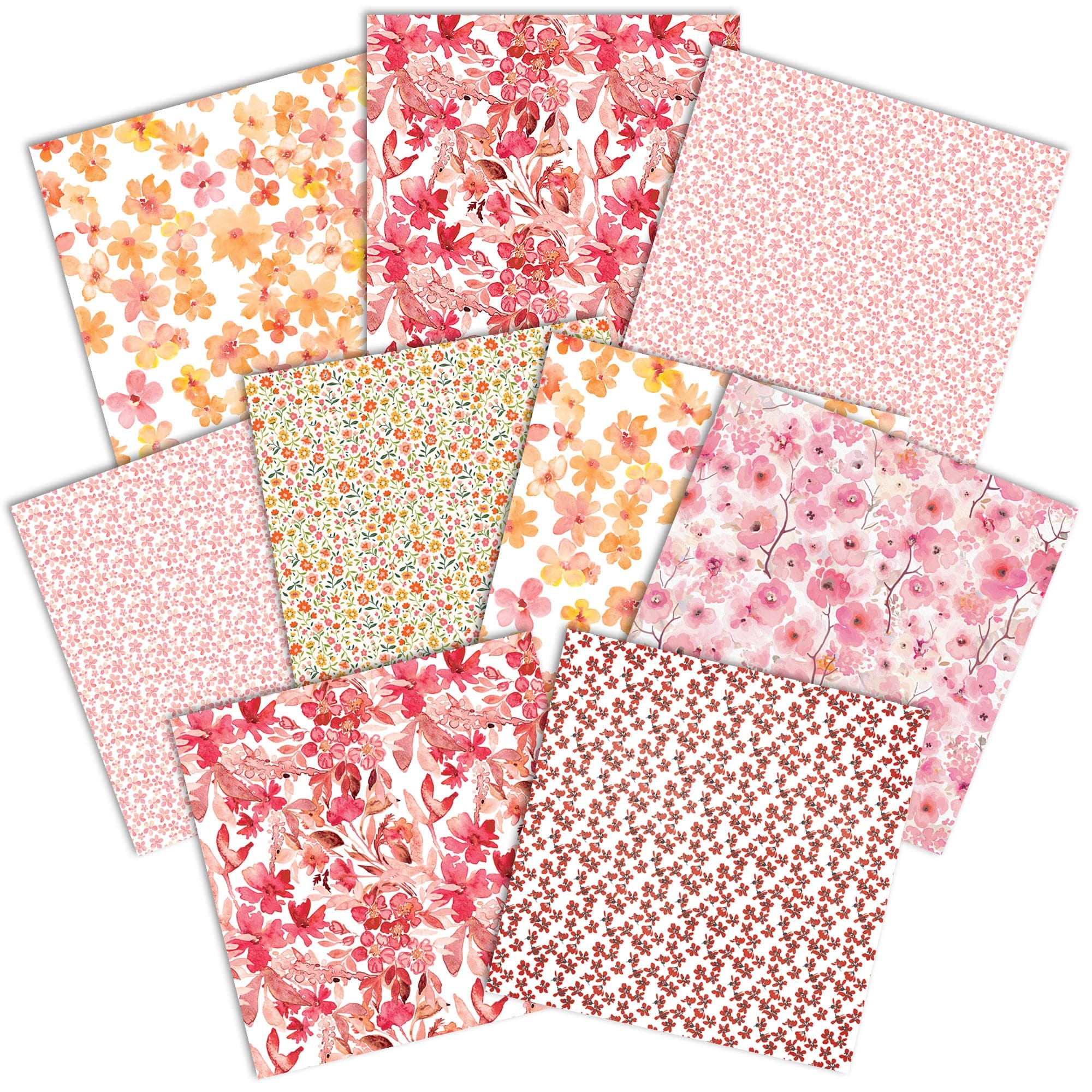  WARM FLORAL COLORWAYS PATTERN 12 X12 SCRAPBOOK PAPER SET、mySite、ghnorth