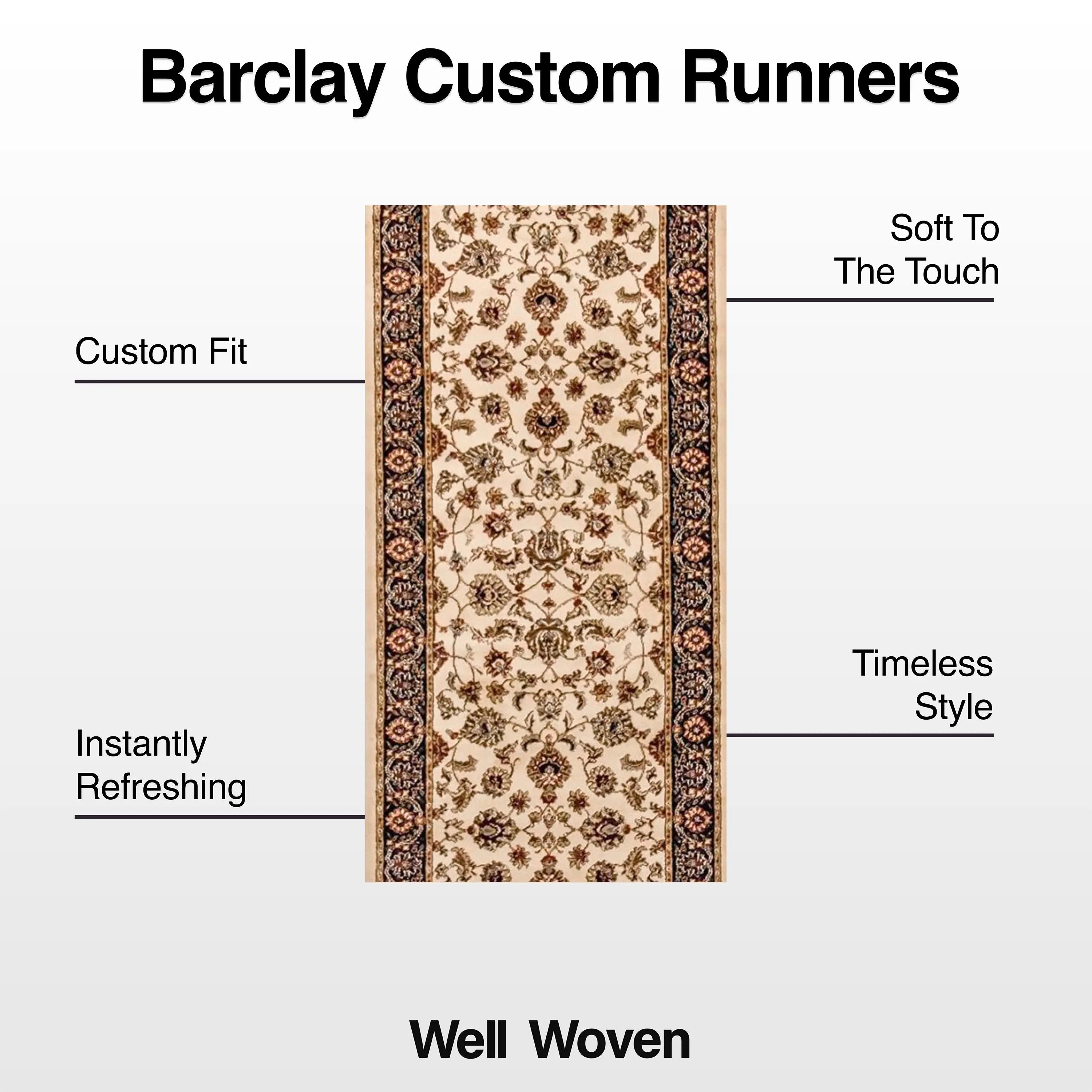 Sarouk Custom Size Runner Traditional Ivory 27 Inch Wide x Choose Your Length Hallway Runner Rug、mySite、gigharbornorthrealestate