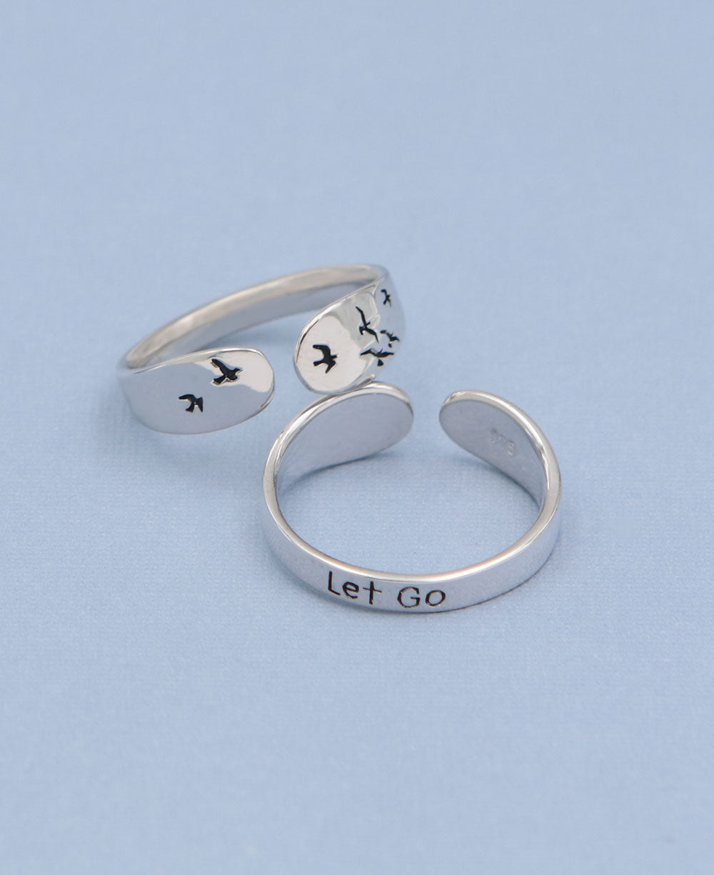 Let Go Sterling Silver Mantra Ring、mySite、topwebapps
