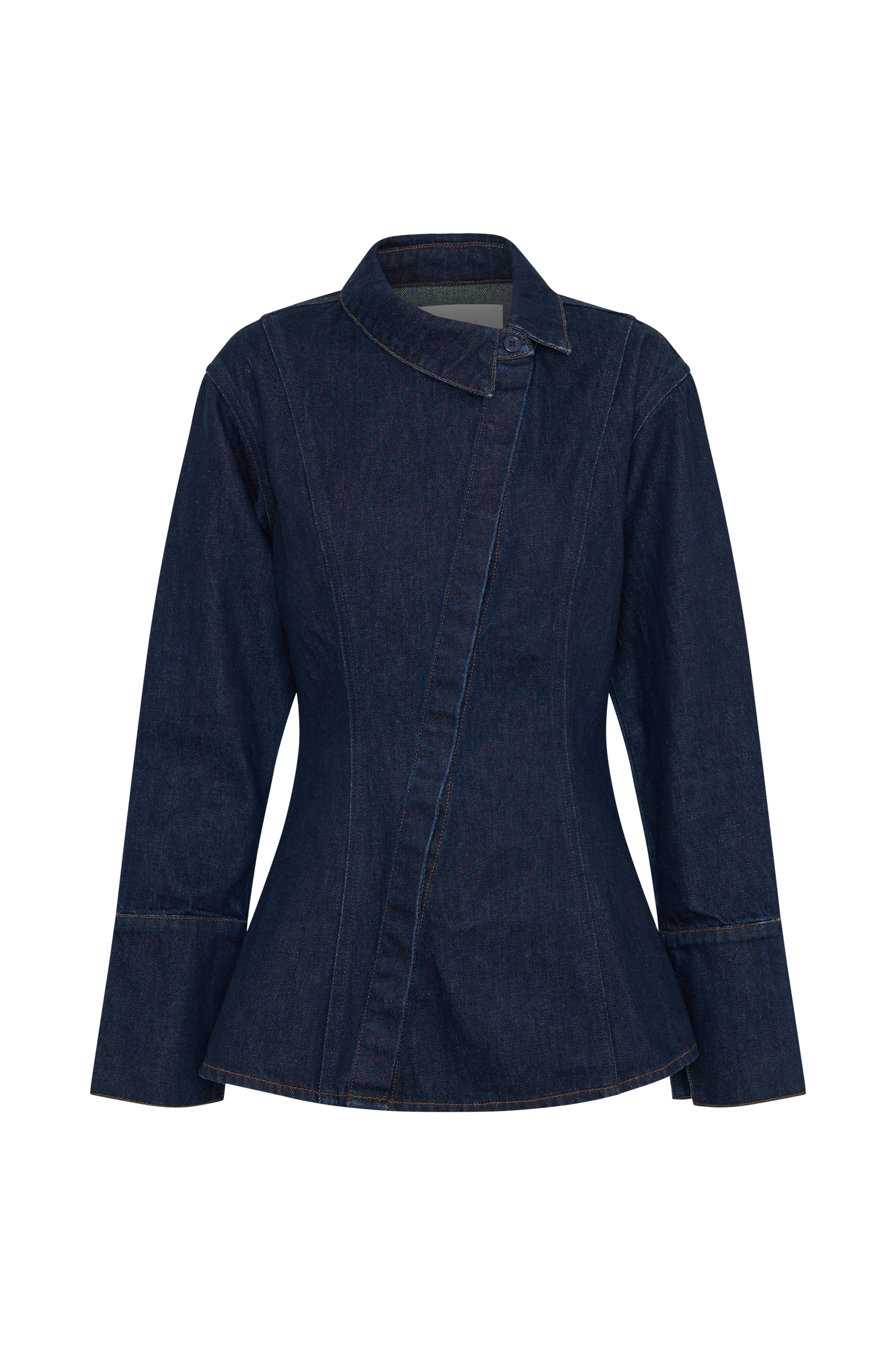 Jericho Asymmetrical Denim Shirt - Indigo Blue、mySite、solidvoid