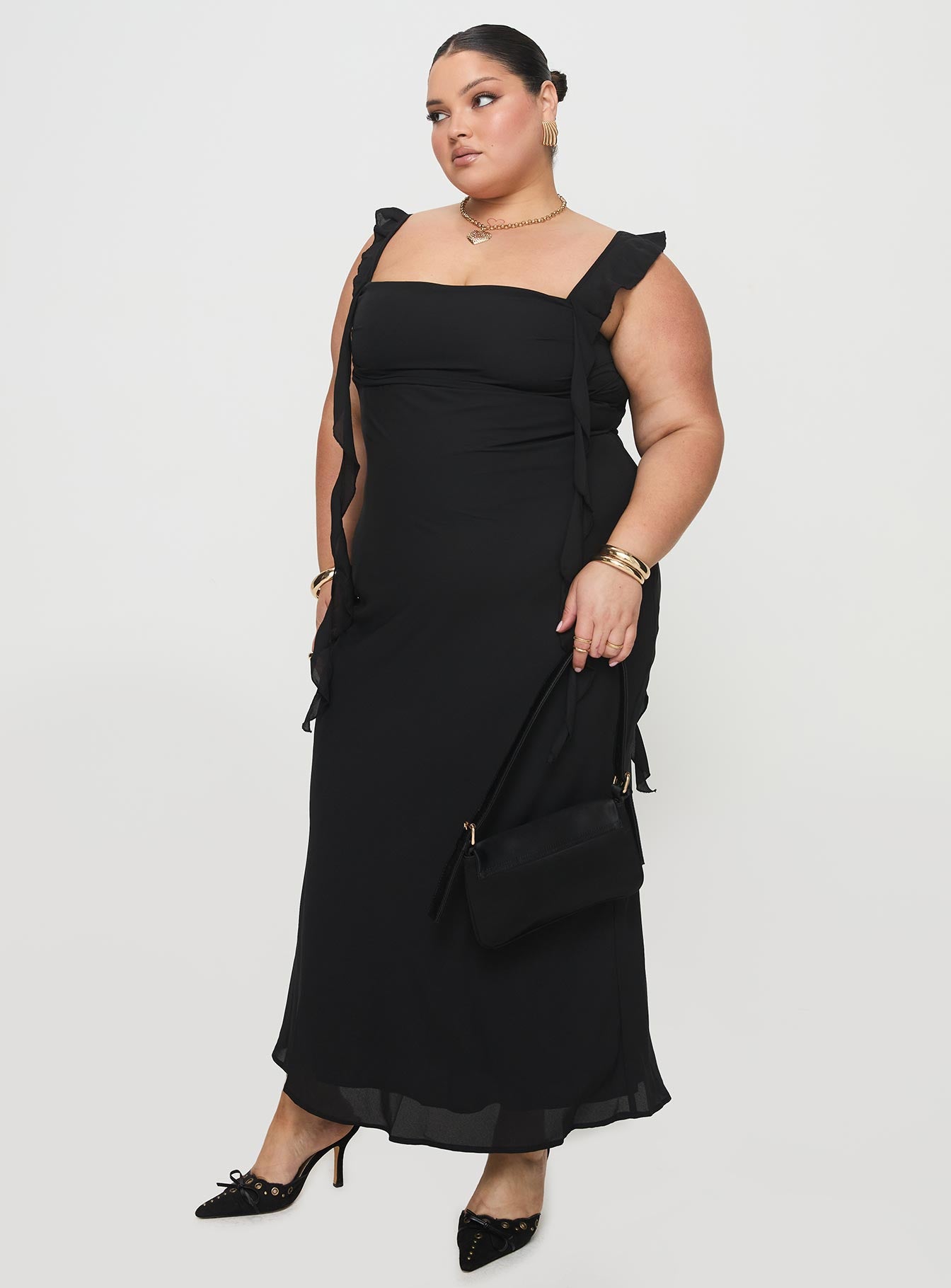 Lanai Maxi Dress Black Curve、mySite、solidvoid