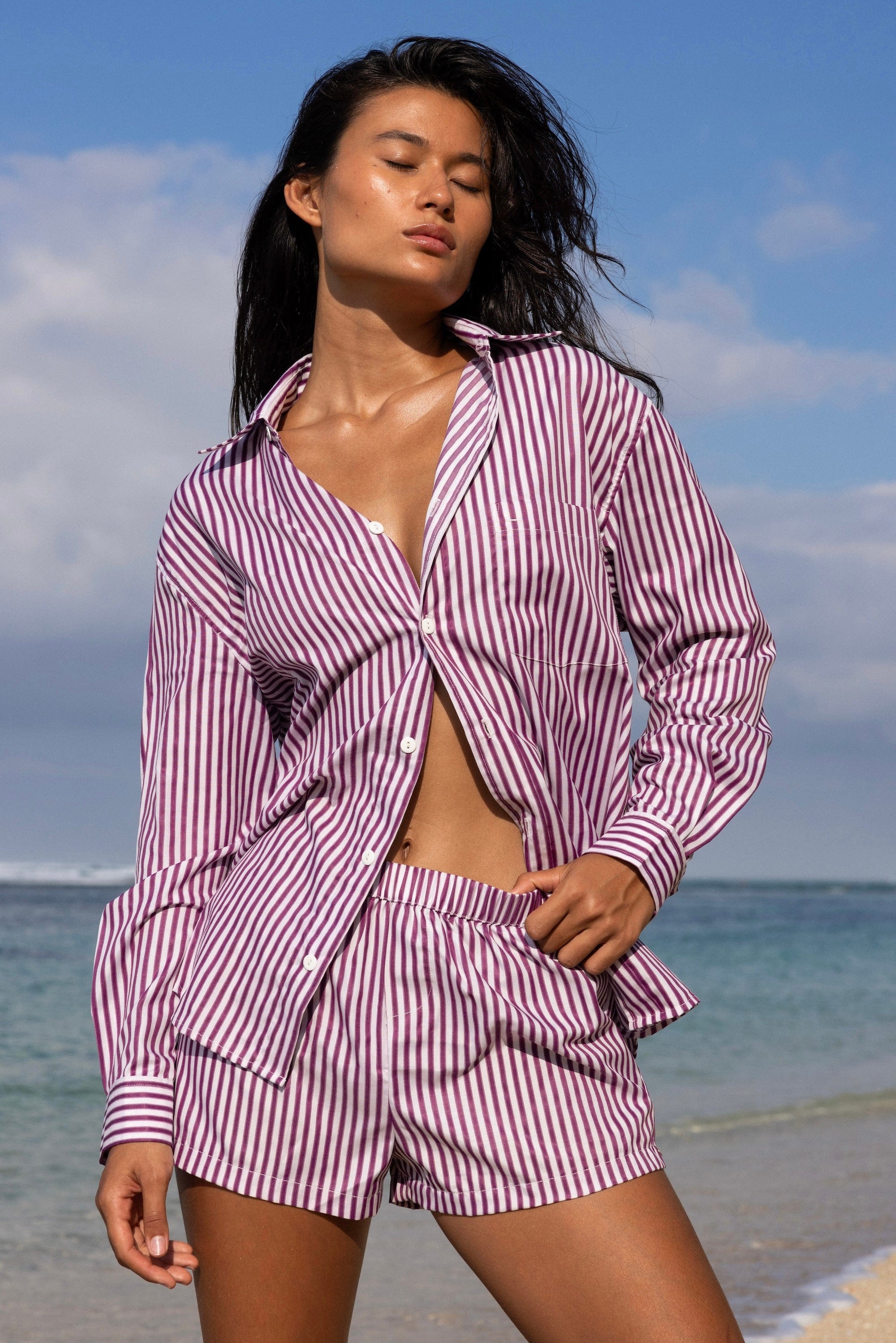 Striped Shirt Plum、mySite、bengalsvssteelers