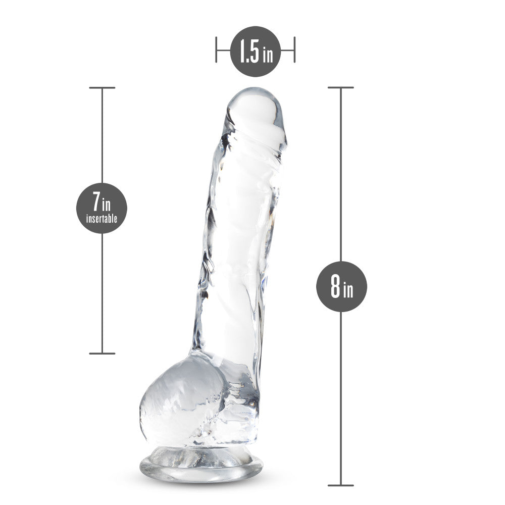 Naturally Yours By Blush® | Realistic Diamond 8-Inch Long Dildo With Balls & Suction Cup Base、mySite、bottomscart