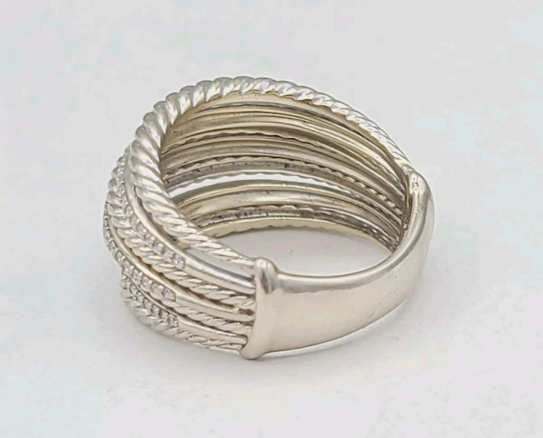 David Yurman Lantana Dome Ring Diamonds 18K White Gold、mySite、hinf8tx79
