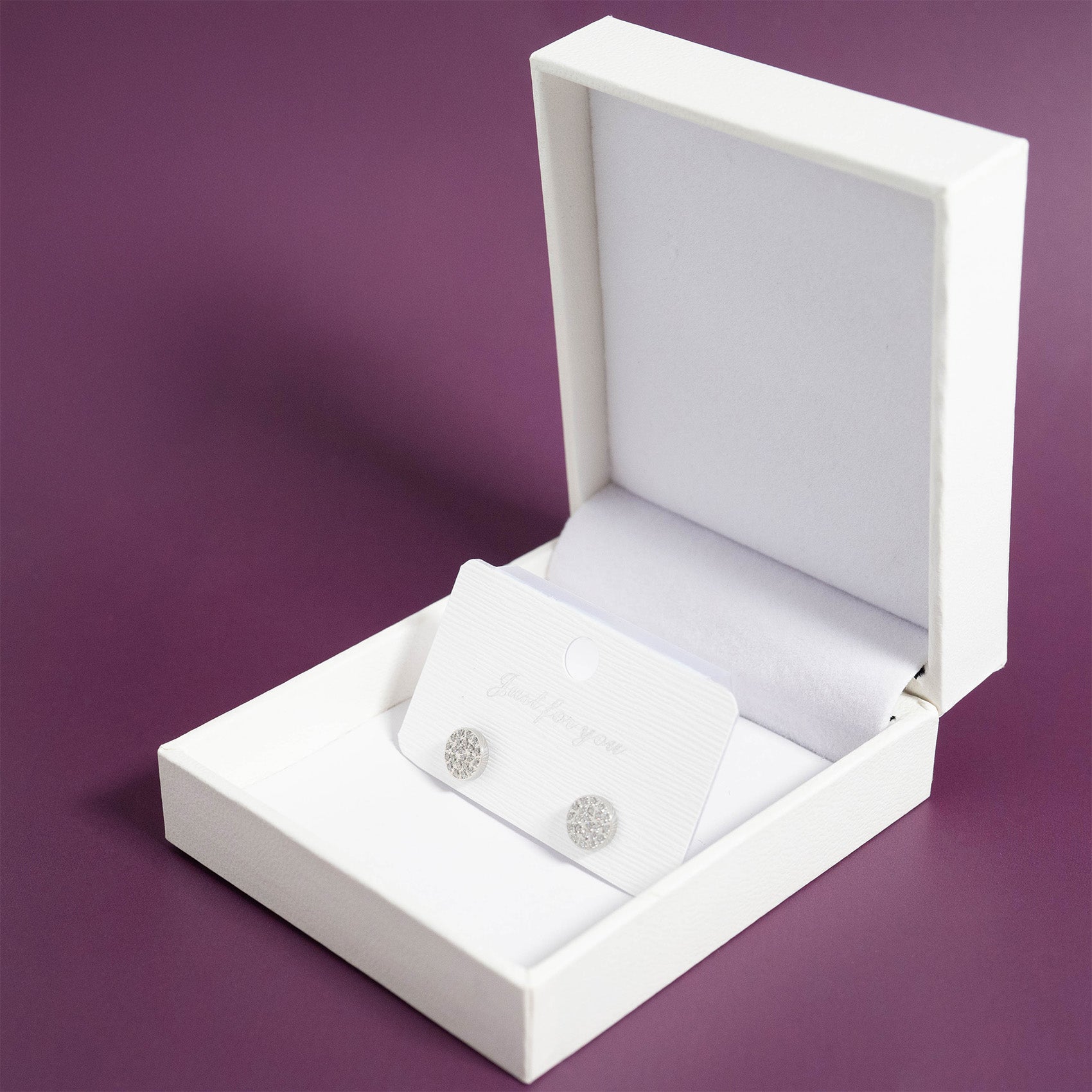 18K Gold PVD Stainless Steel Round Stud Pave Stones Earrings / ERJ0078、mySite、dreamappss