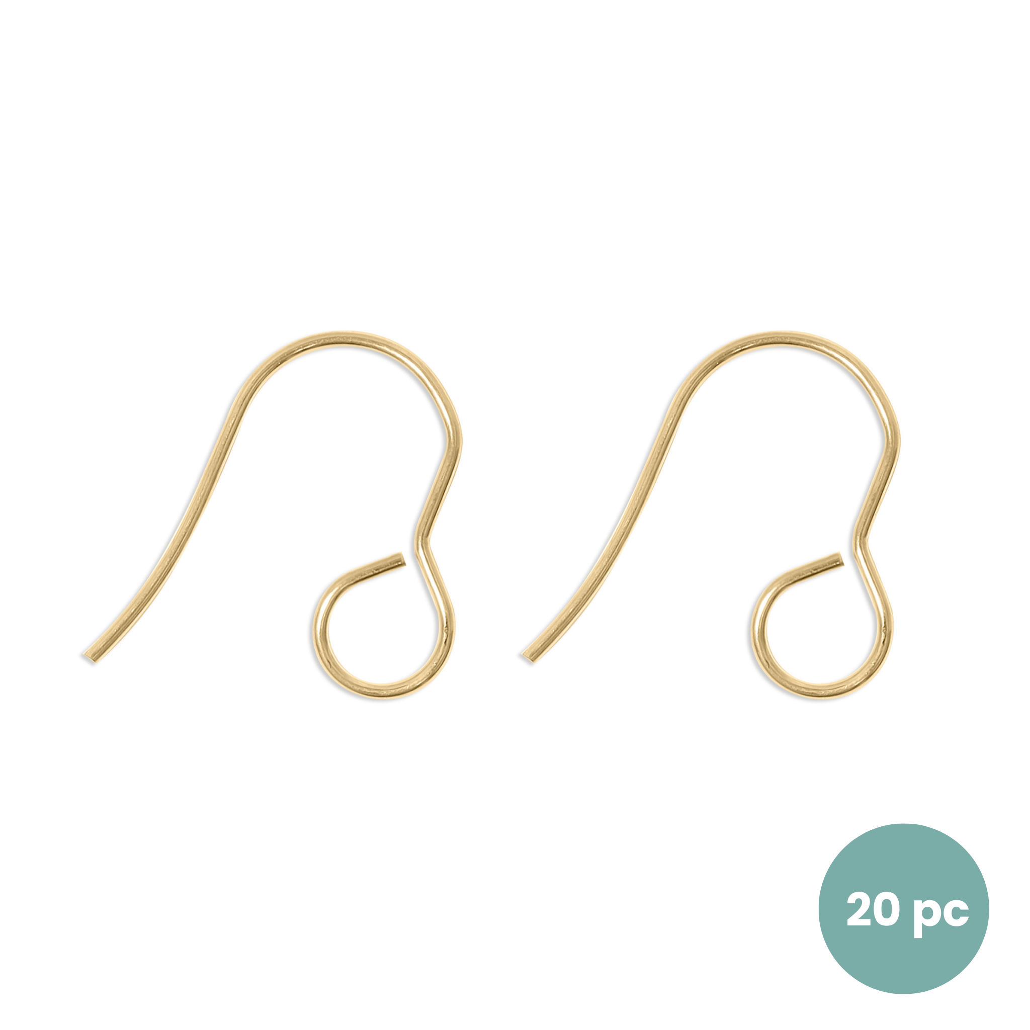 20 Pc 18K Gold PVD Stainless Steel Wire Earring Hooks / ERJ0043、mySite、dreamappss