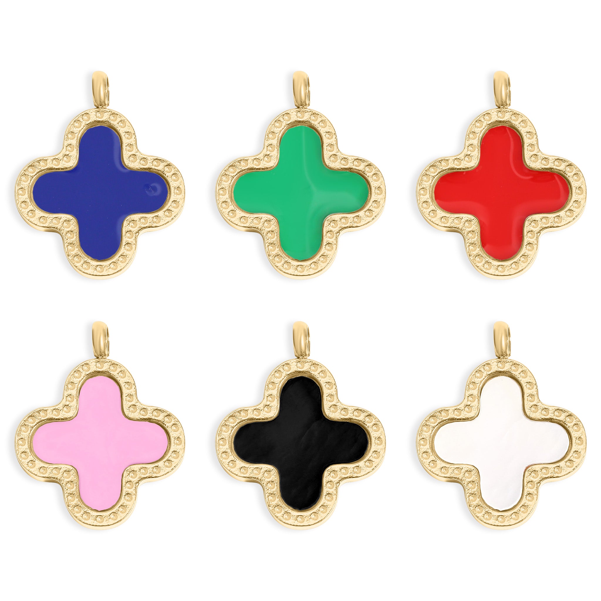 18K Gold PVD Stainless Steel Lucky Clover Charm / PDL0214、mySite、dreamappss