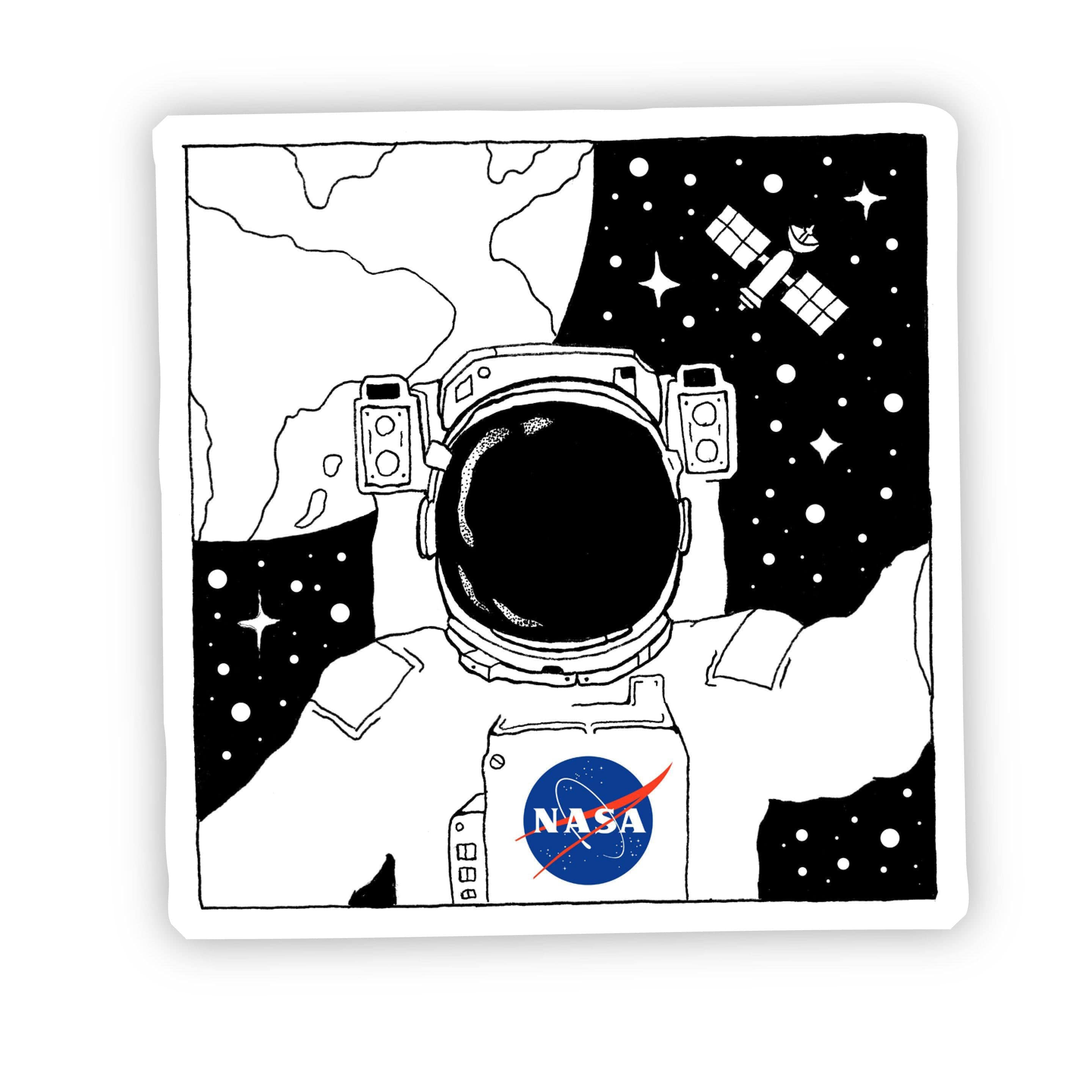  NASA Astronaut Selfie in Space Sticker、mySite、elrpsem3k