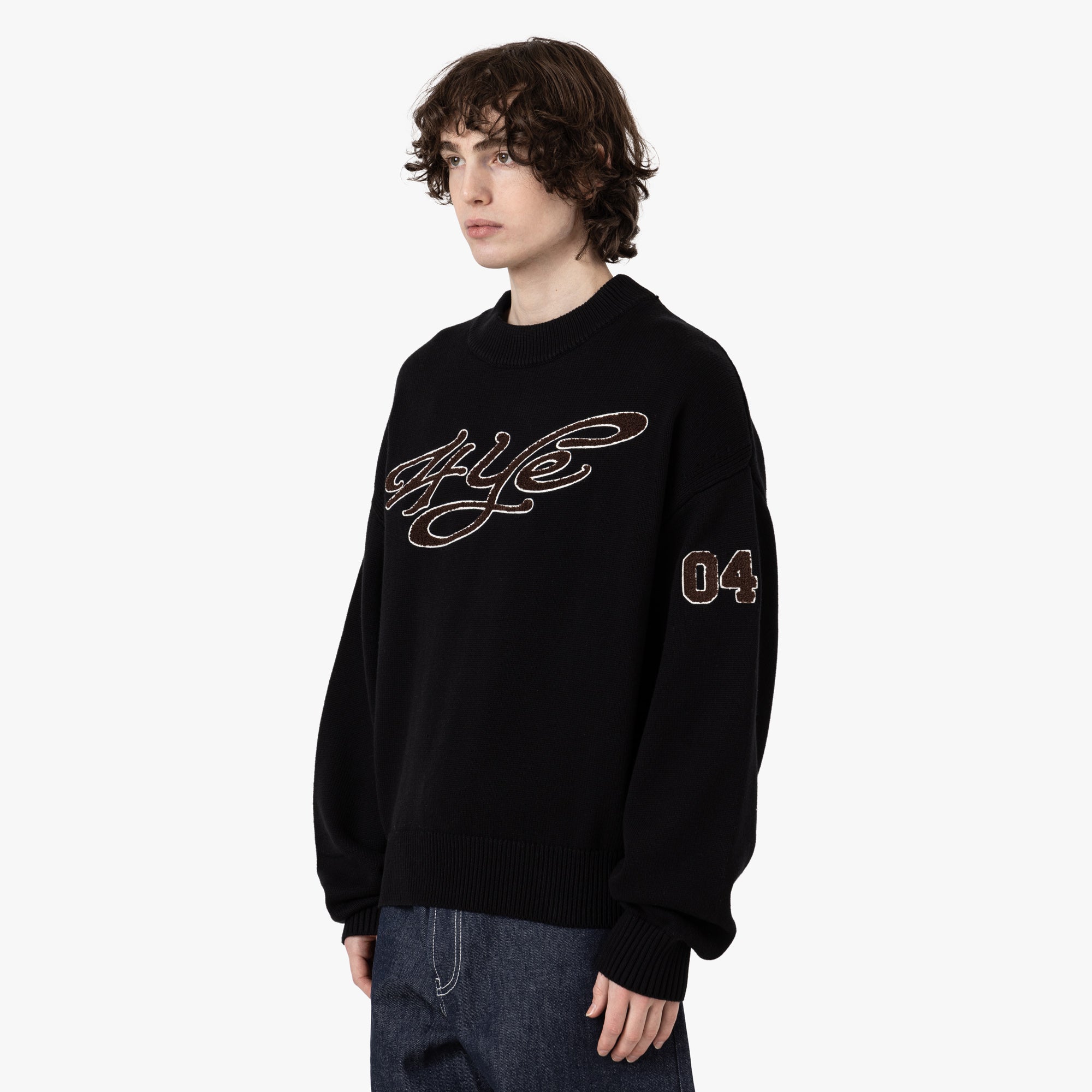  4YE Chenille Knit Sweater / Black、mySite、merchandisen