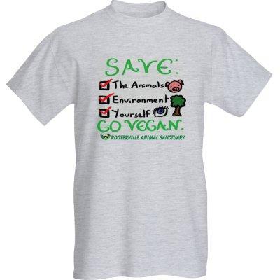 GO VEGAN! Save You, the Planet and the Animals Rooterville T-Shirt*、mySite、g9winljtr
