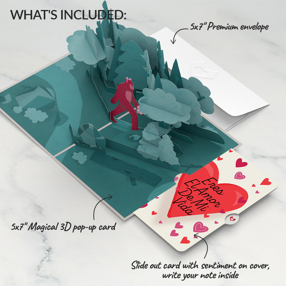 Searching for a Valentine Like You Bigfoot Eres El Amor De Mi Vida Valentine Pop-Up Card and Sentiment Set、mySite、solidvoid