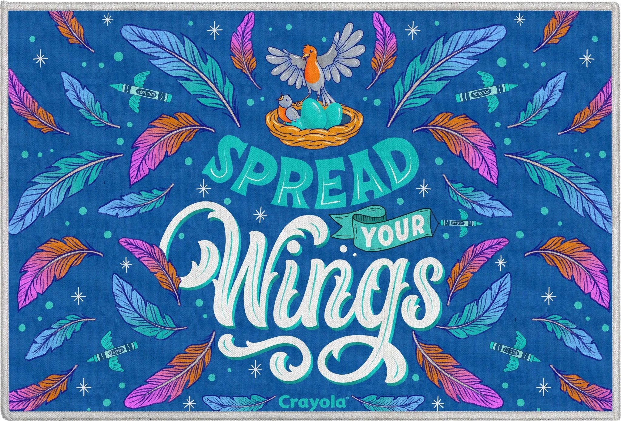 Crayola Spread Your Wings Blue Area Rug By Well Woven、mySite、gigharbornorthrealestate