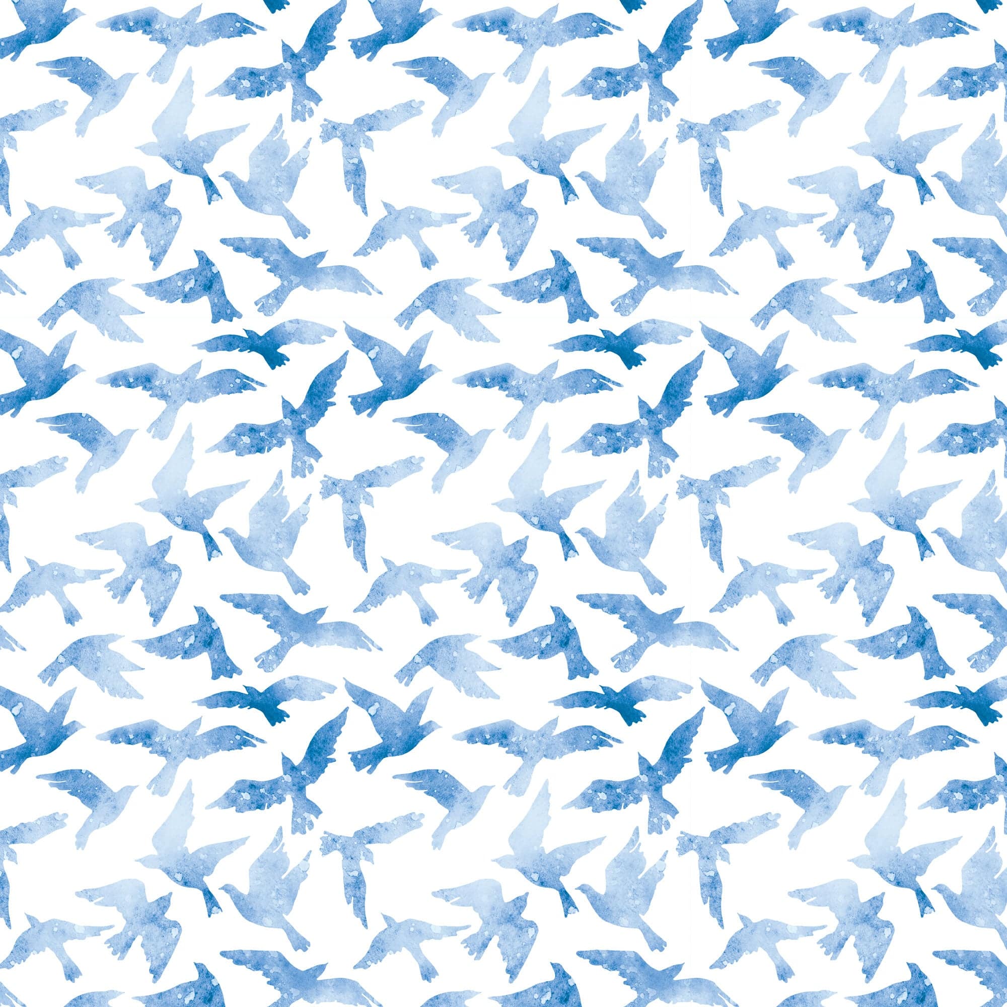  Blue Watercolor Birds 12 x 12 Paper、mySite、ghnorth