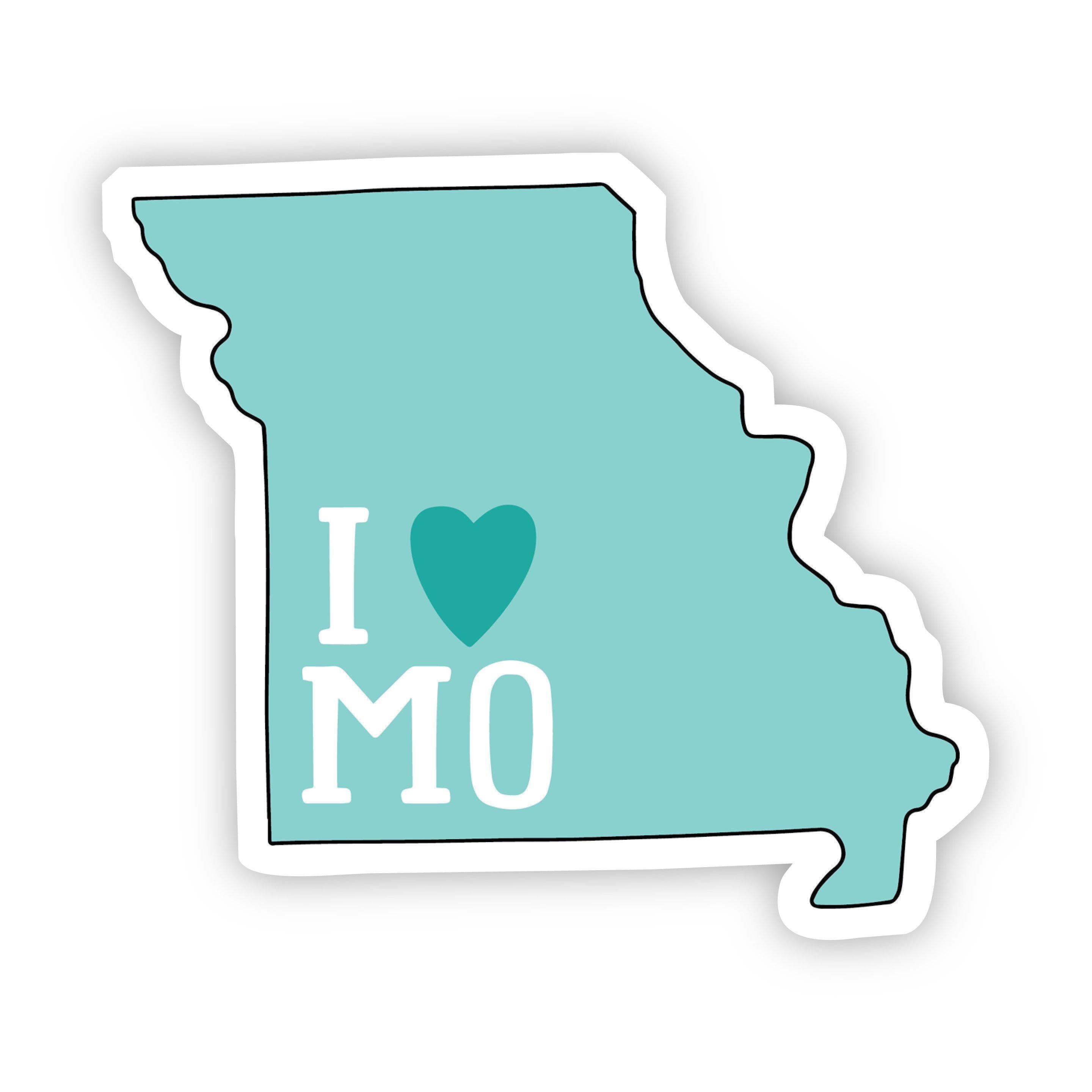  I Love Missouri Teal Sticker、mySite、elrpsem3k