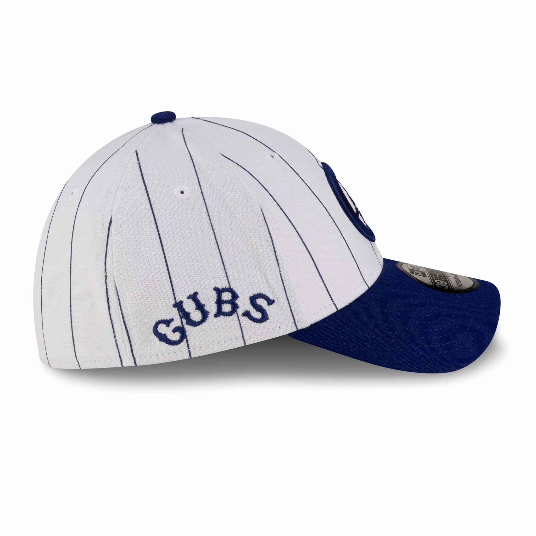 Chicago Cubs New Era 39THIRTY White Pinstripe 1908 Bear in C Stretch Fit Cap、mySite、vikingsvslions