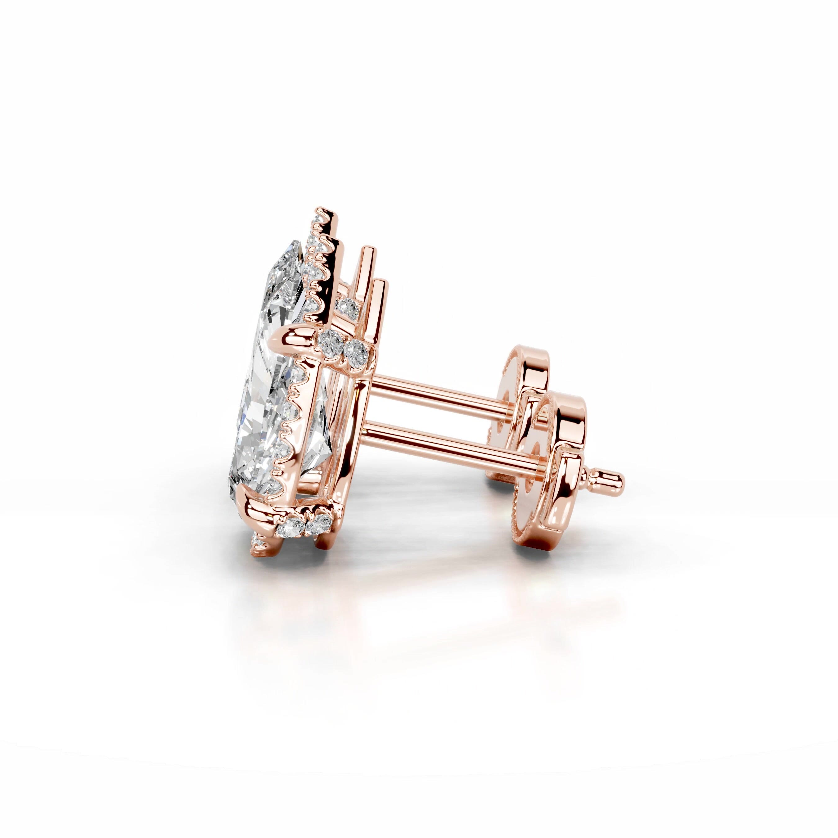 Ophelia Lab Grown Diamond Halo Earrings - 14K Rose Gold、mySite、hinf8tx79
