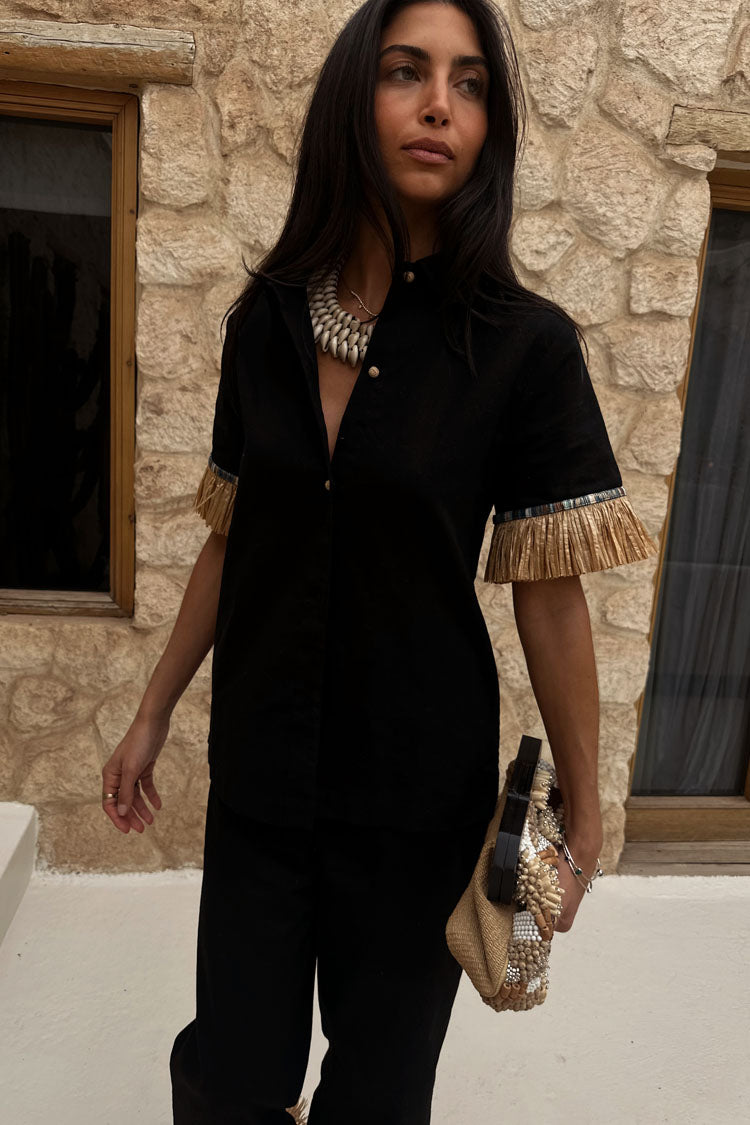 Black Raffia Shirt、mySite、solidvoid